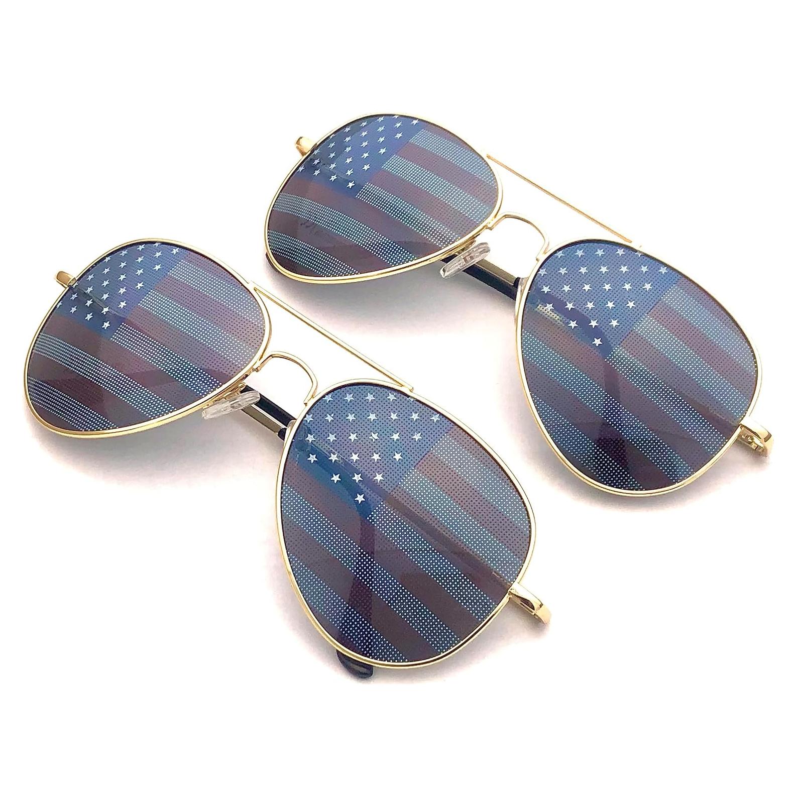 Gafas de sol decorativas con espejo Goson - UV400, doradas