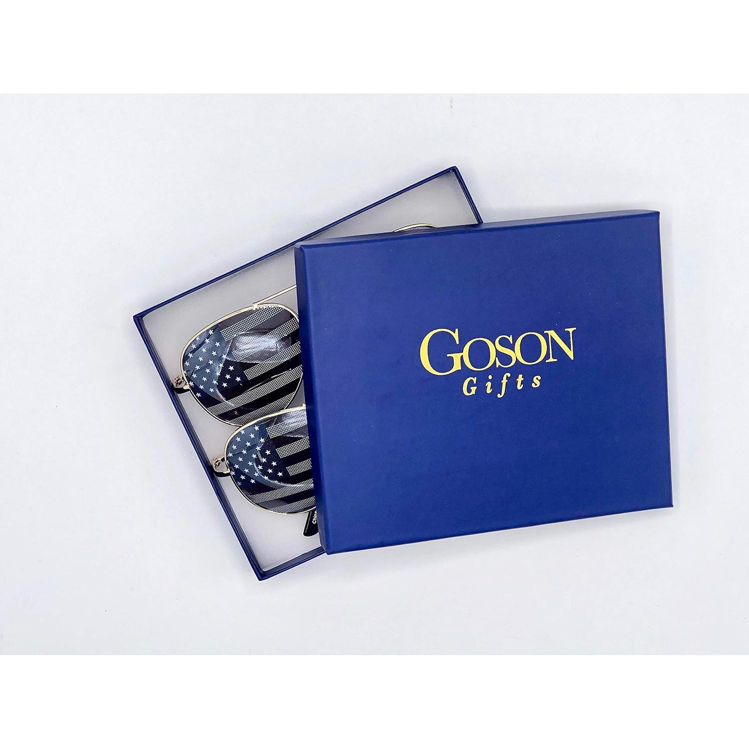 Gafas de sol decorativas con espejo Goson - UV400, doradas