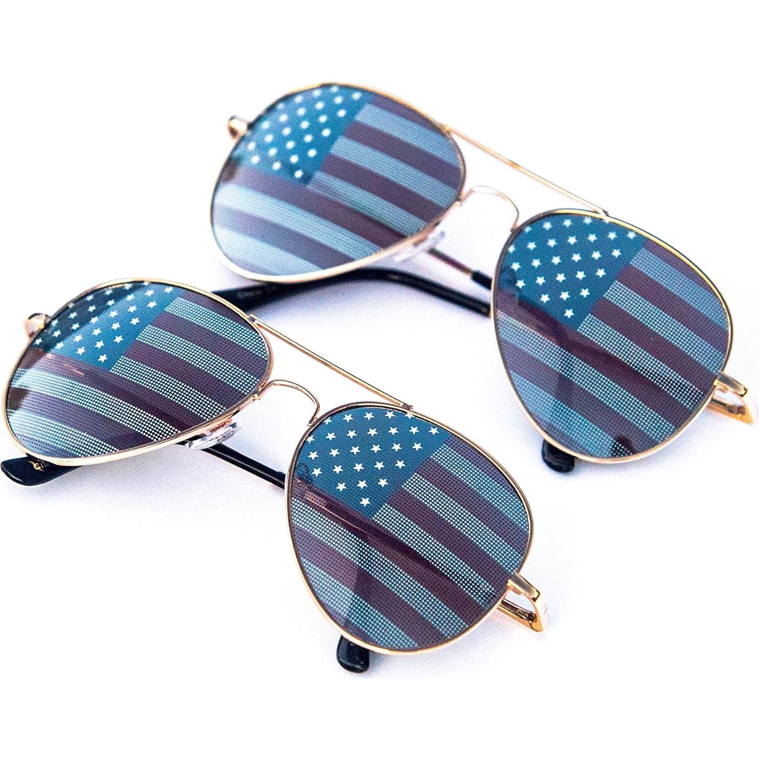 Gafas de sol decorativas con espejo Goson - UV400, doradas