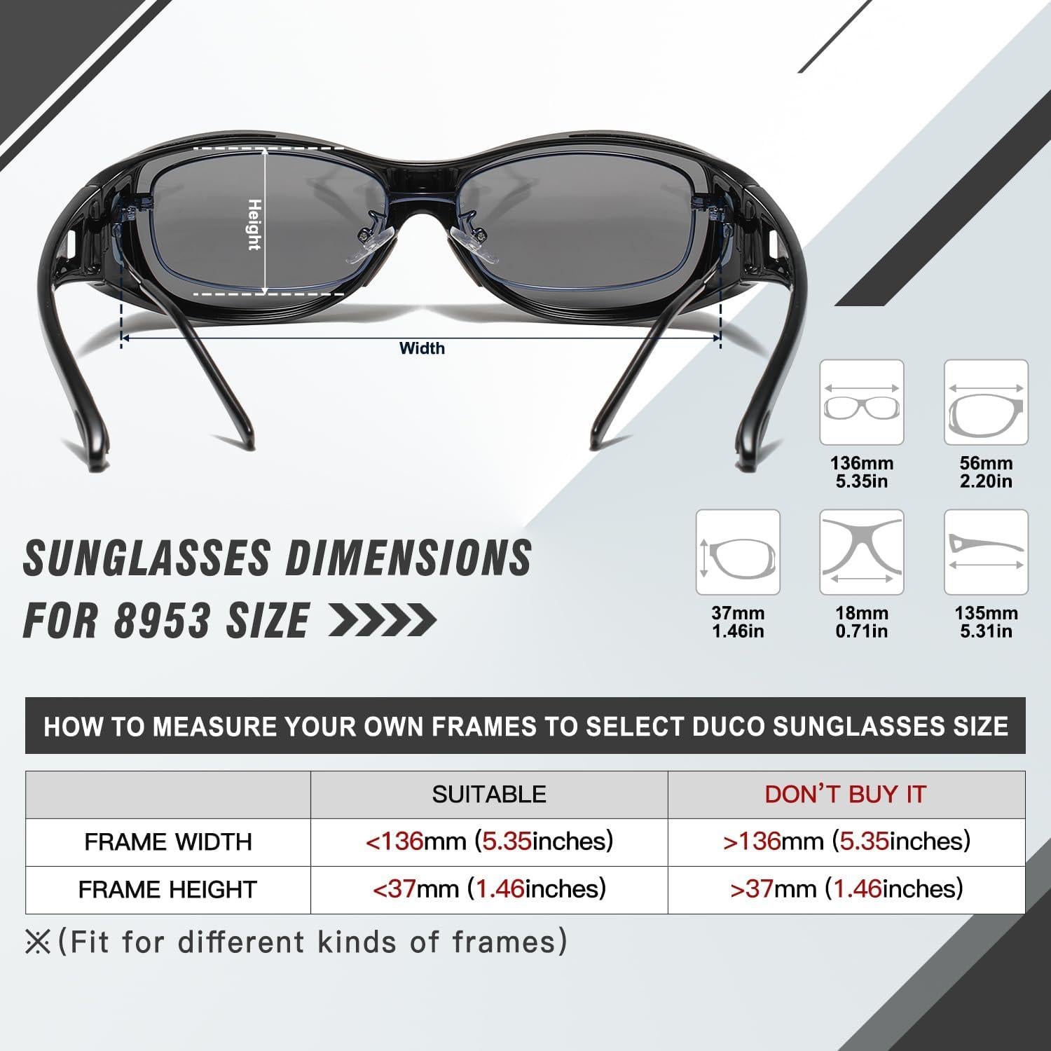 Gafas de Sol DUCO Polarizadas Fitover UV400 para Miopes