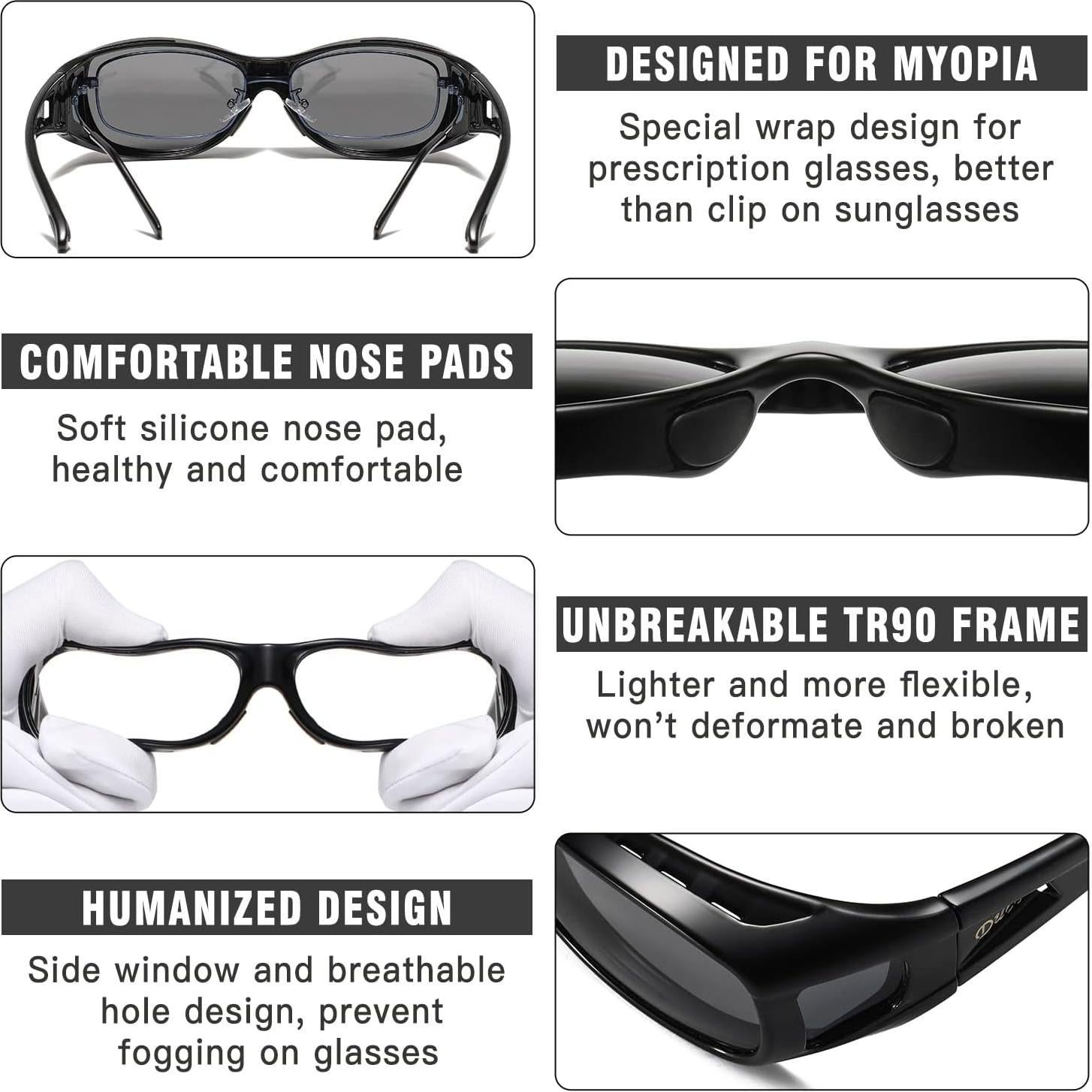 Gafas de Sol DUCO Polarizadas Fitover UV400 para Miopes