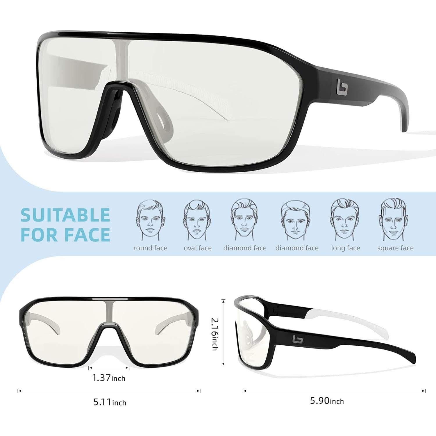 Gafas de sol polarizadas B.N.U.S unisex UV400 marco TR90