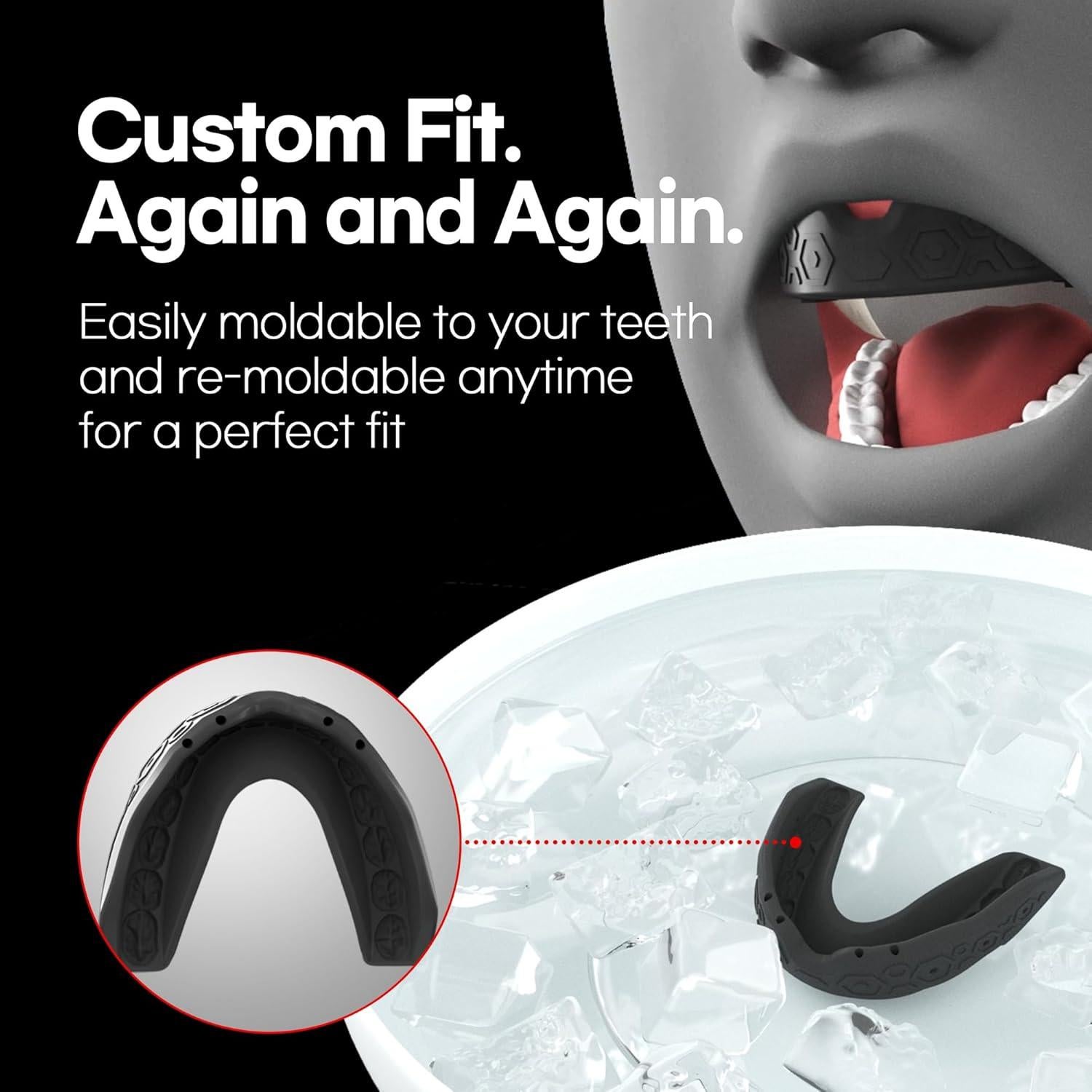 Protector Bucal Deportivo GOHEX - Absorción de Impactos, Negro