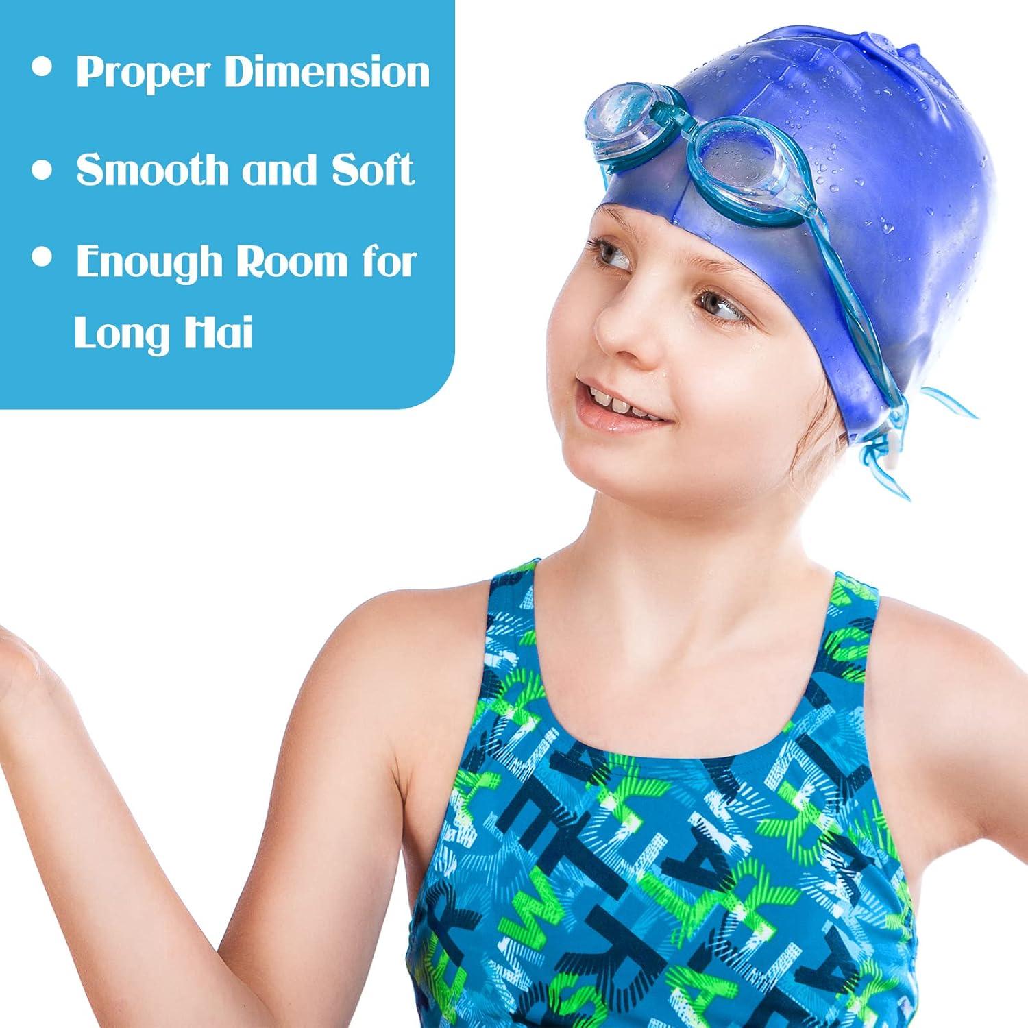 Gorras de Natación Zhanmai para Niños con Cabello Largo - Silicona