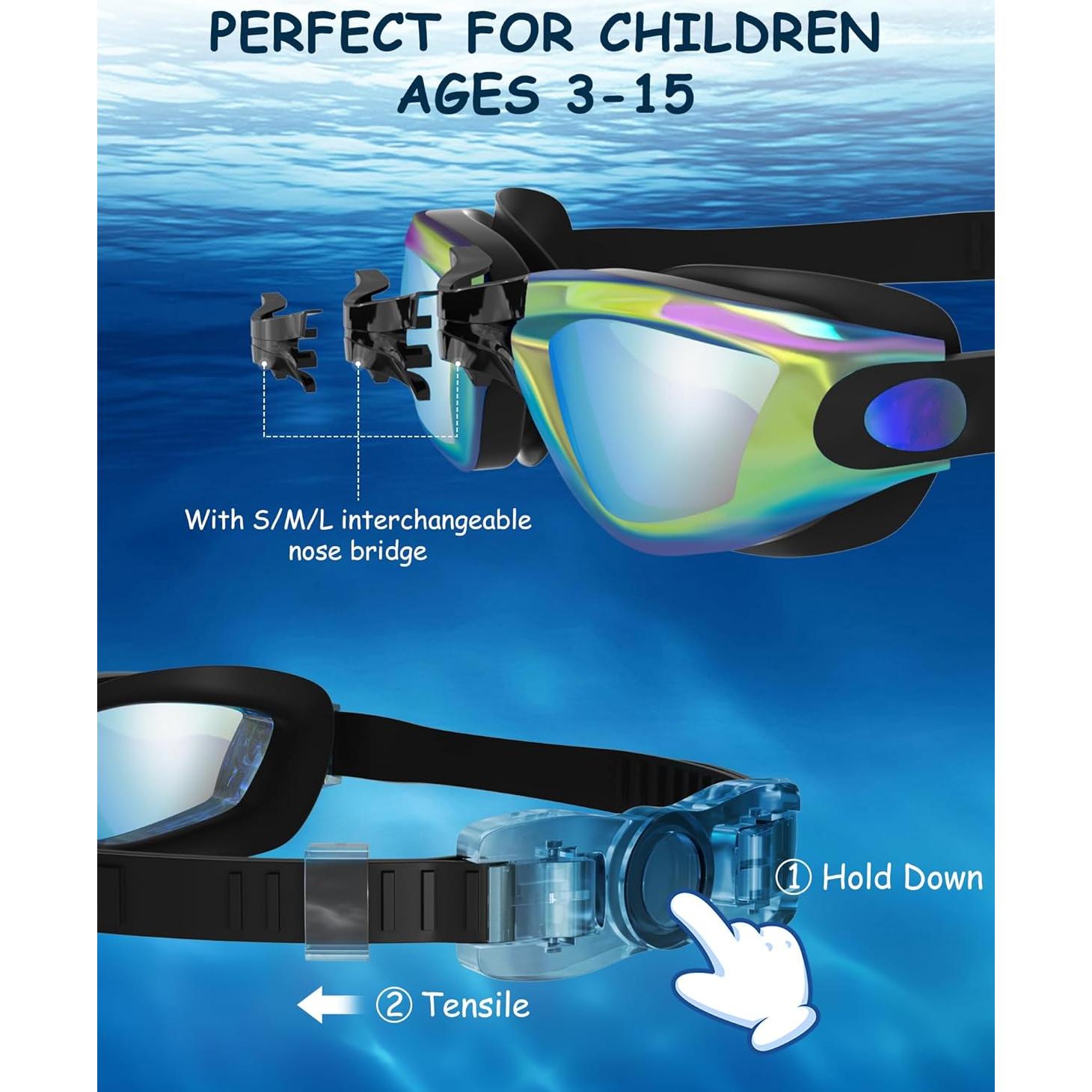 Gafas de Natación para Niños Hurdilen con Gorro y Accesorios