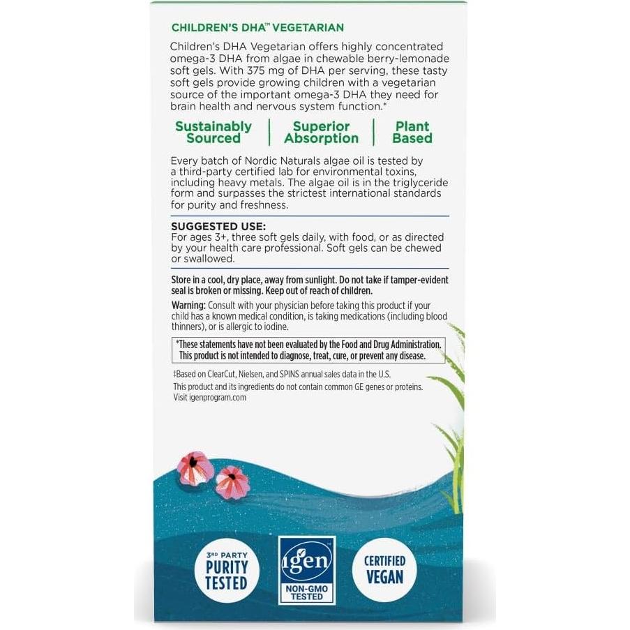 Suplemento Omega-3 DHA Vegetariano Nordic Naturals 120 Gominolas