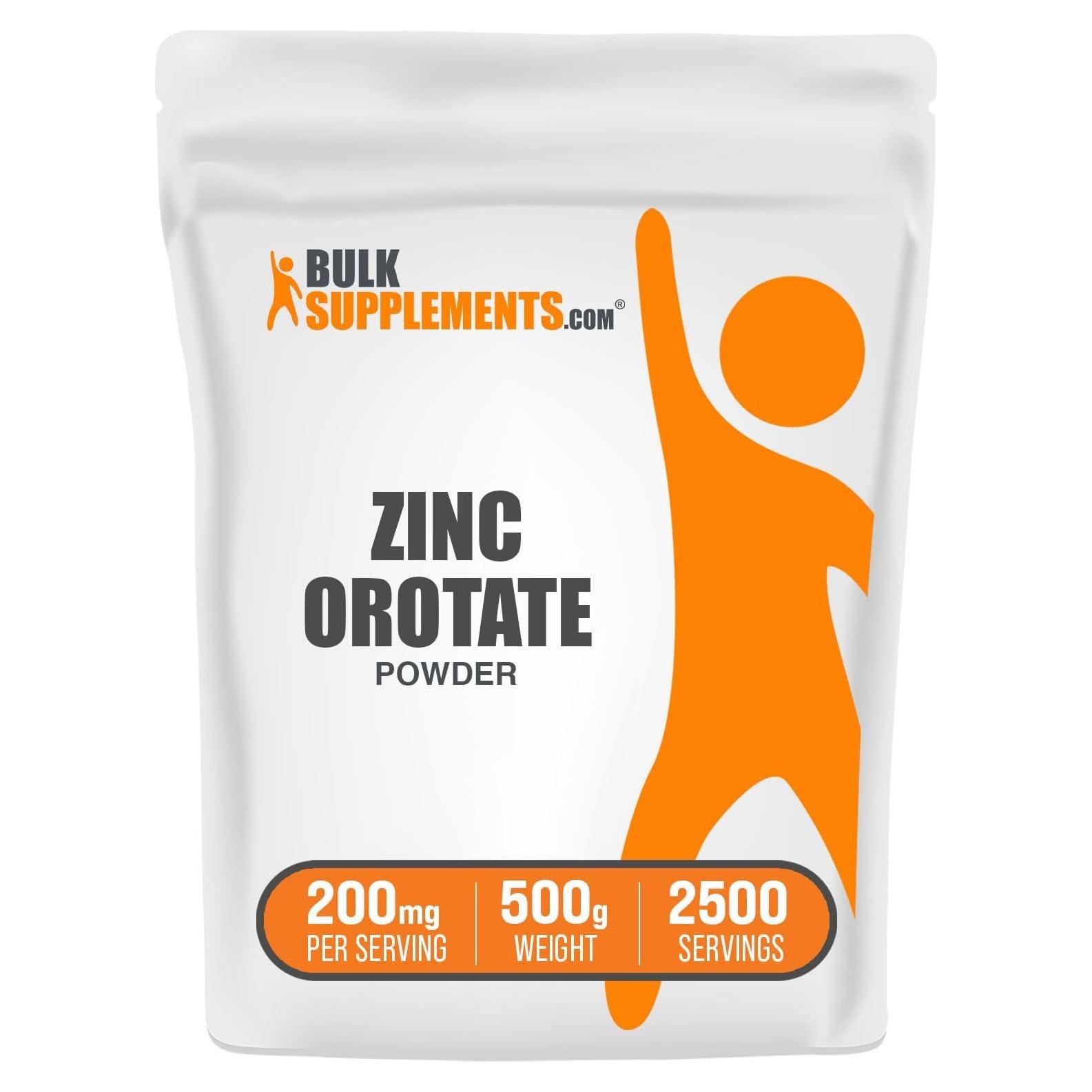 Polvo de Orotato de Zinc BulkSupplements 500g - Suplemento Inmunológico