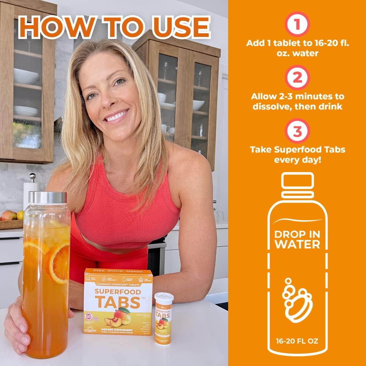 Skinnytabs Bebida Efervescente Anti-Hinchazón 30 Tabletas Durazno Mango