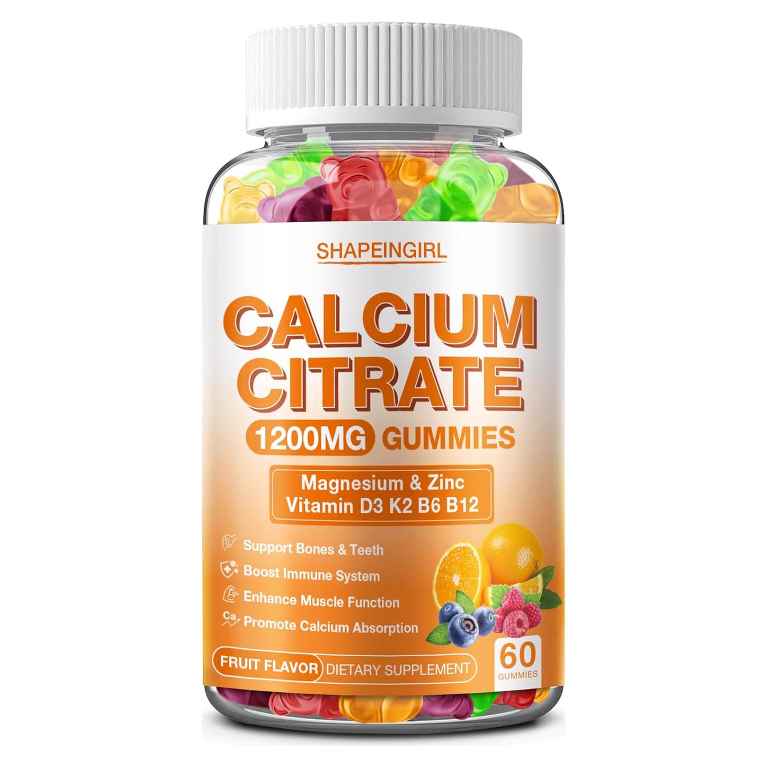 Gomitas de Calcio Citrato SHAPEINGIRL 1200 mg 60 Unidades