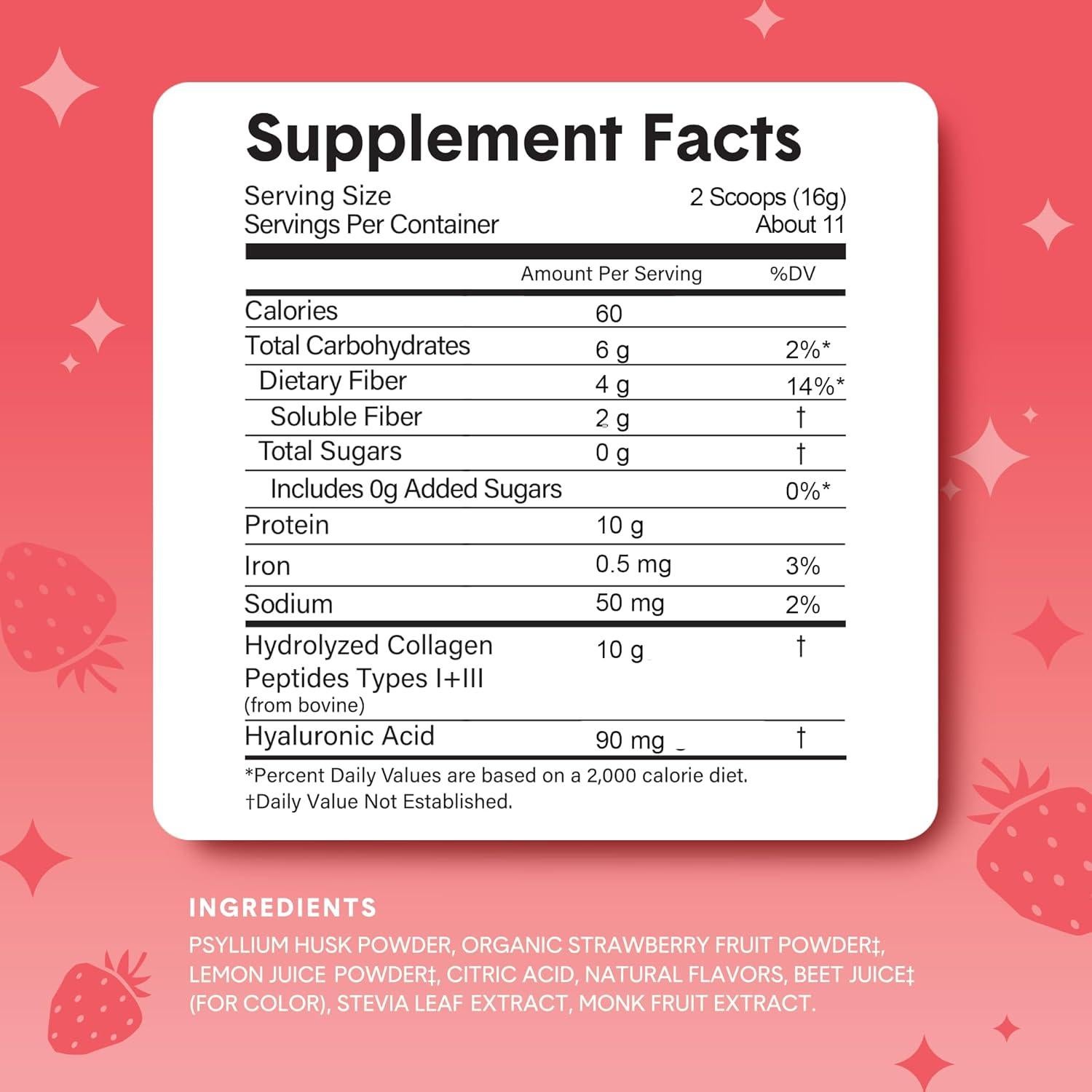 Polvo de Super Fibra Bellway con Colágeno - Limonada de Fresa