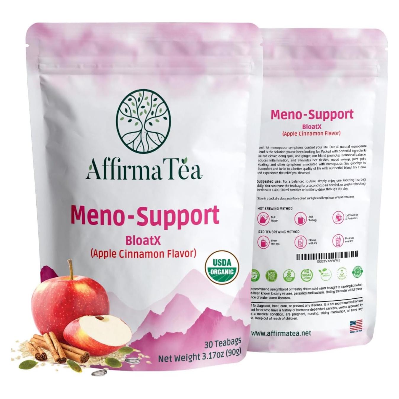 Té Alivio Menopausia AffirmaTea BloatX 30 Bolsitas Sabor Manzana Canela