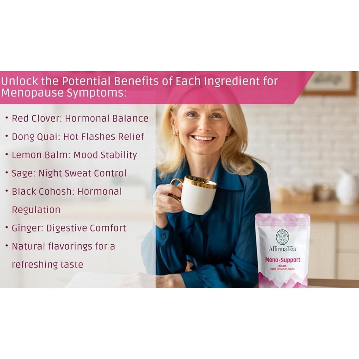 Té Alivio Menopausia AffirmaTea BloatX 30 Bolsitas Sabor Manzana Canela