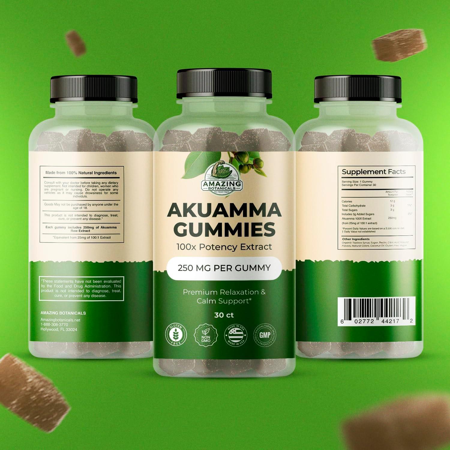 Gomitas de Akuamma Amazing Botanicals 250MG 30 unidades