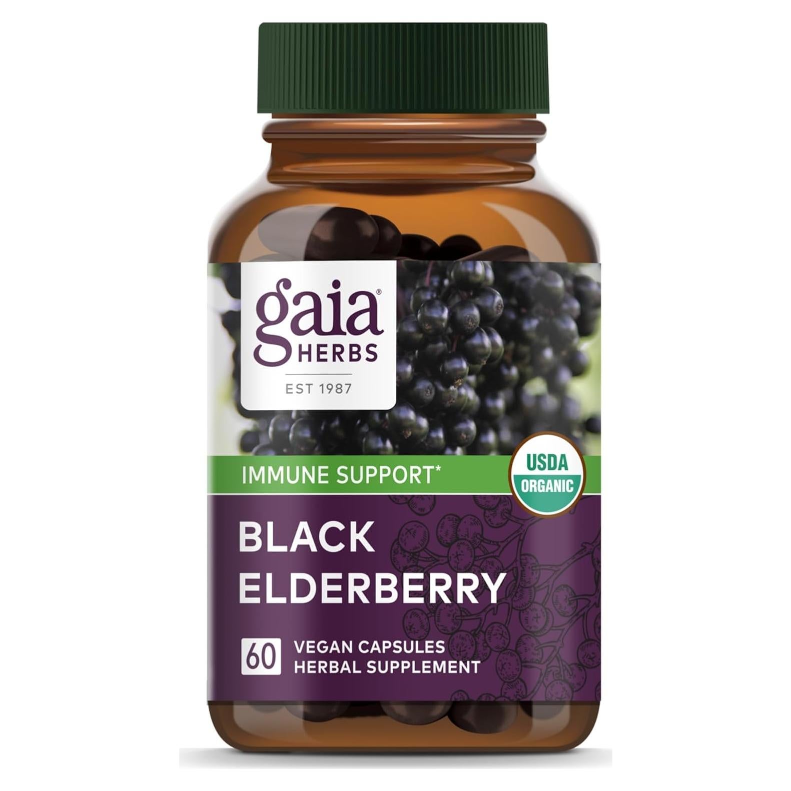 Suplemento Inmunológico Gaia Herbs Saúco Negro 60 Cápsulas