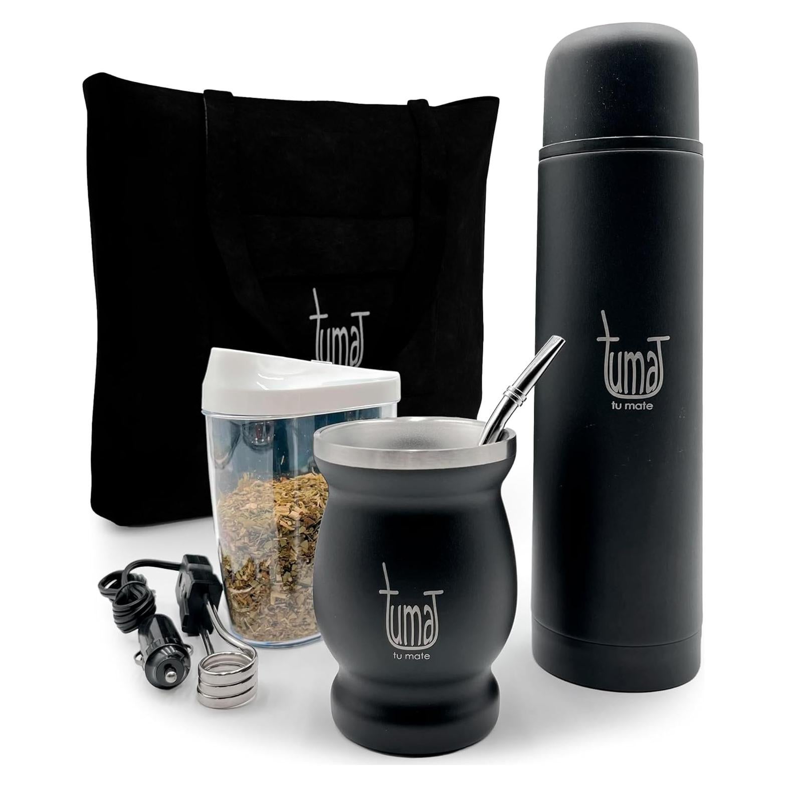 Kit Completo de Yerba Mate TUMA TU MATE - Acero Inoxidable Negro