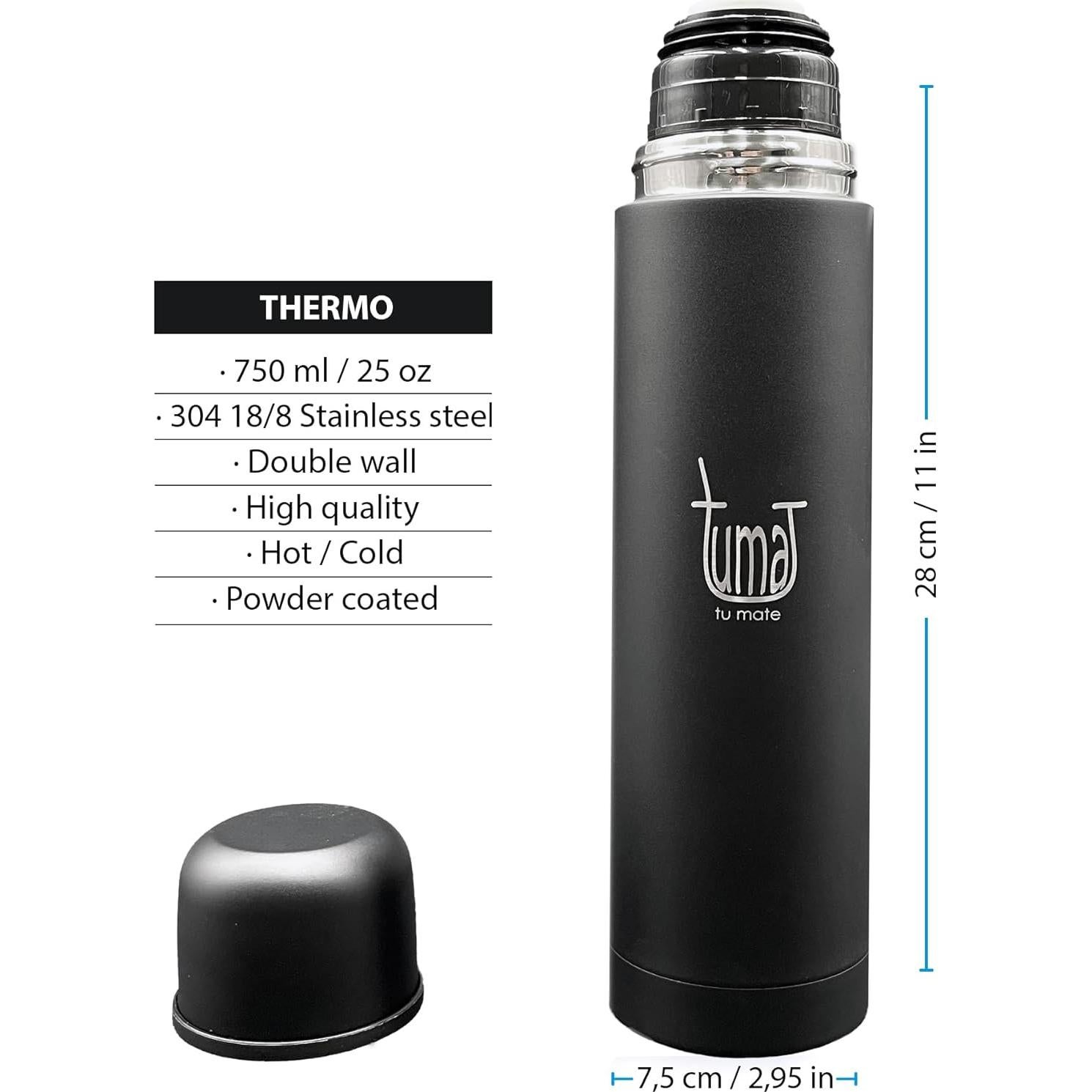 Kit Completo de Yerba Mate TUMA TU MATE - Acero Inoxidable Negro