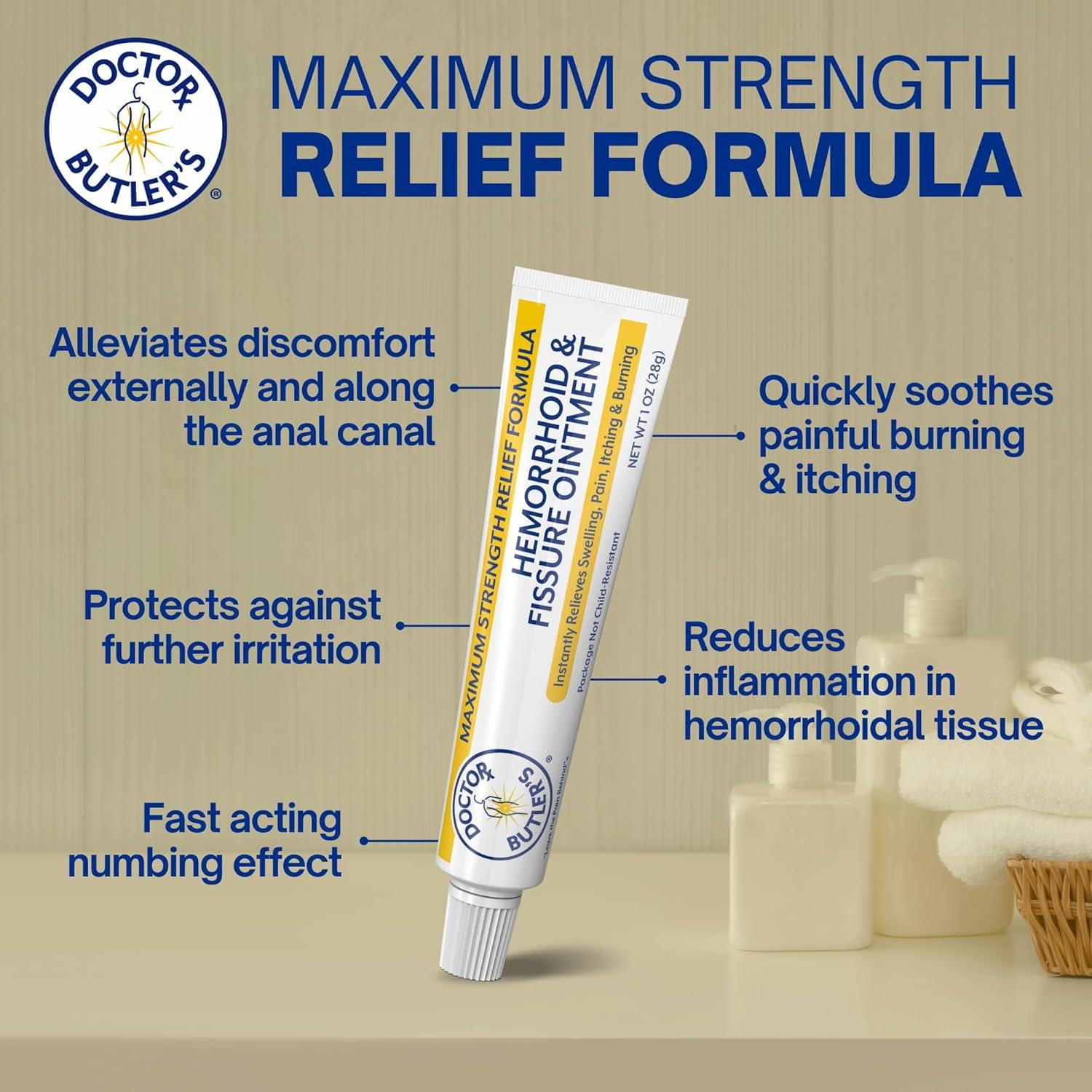 Ungüento para Hemorroides Doctor Butler 28.35 g - Alivio Rápido