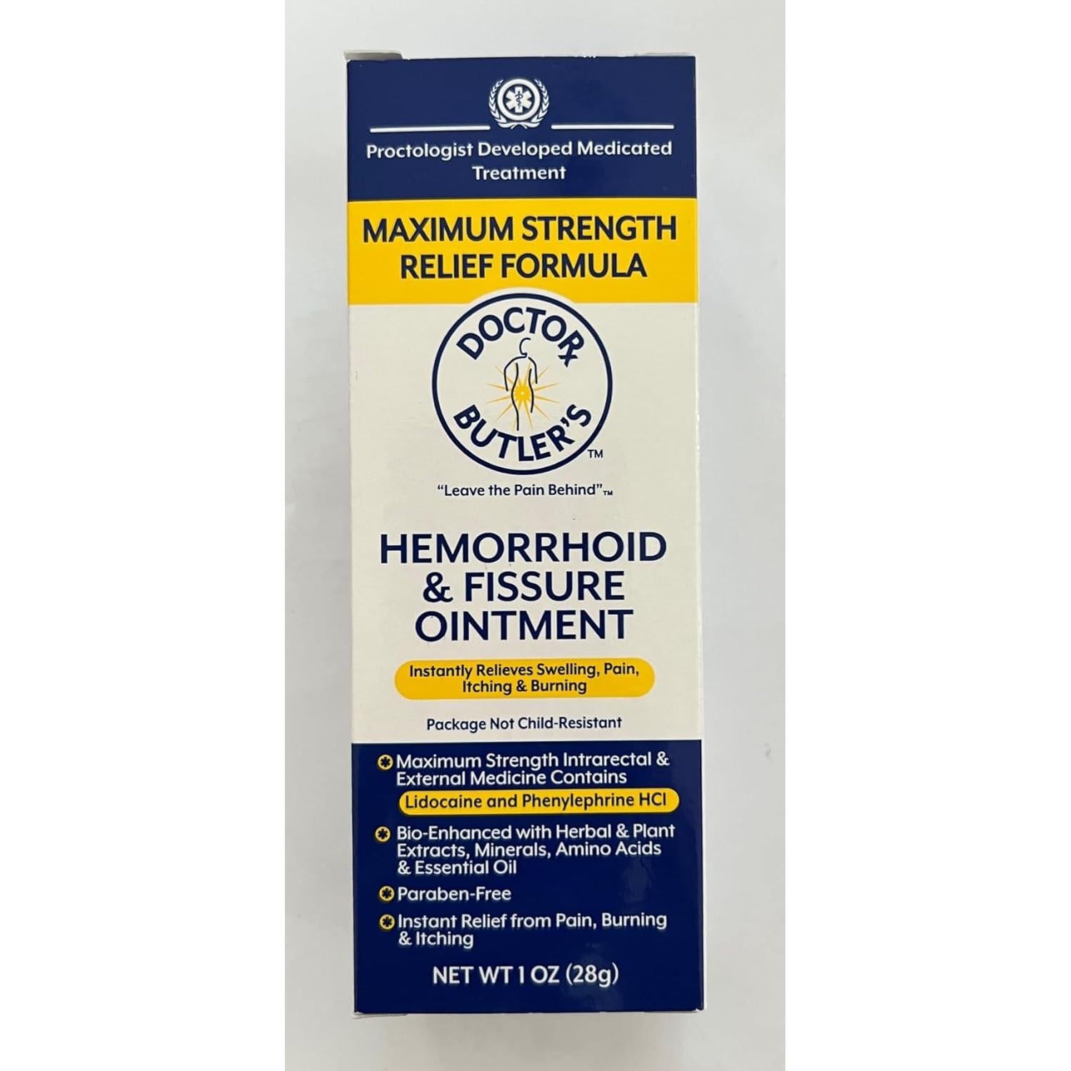 Ungüento para Hemorroides Doctor Butler 28.35 g - Alivio Rápido