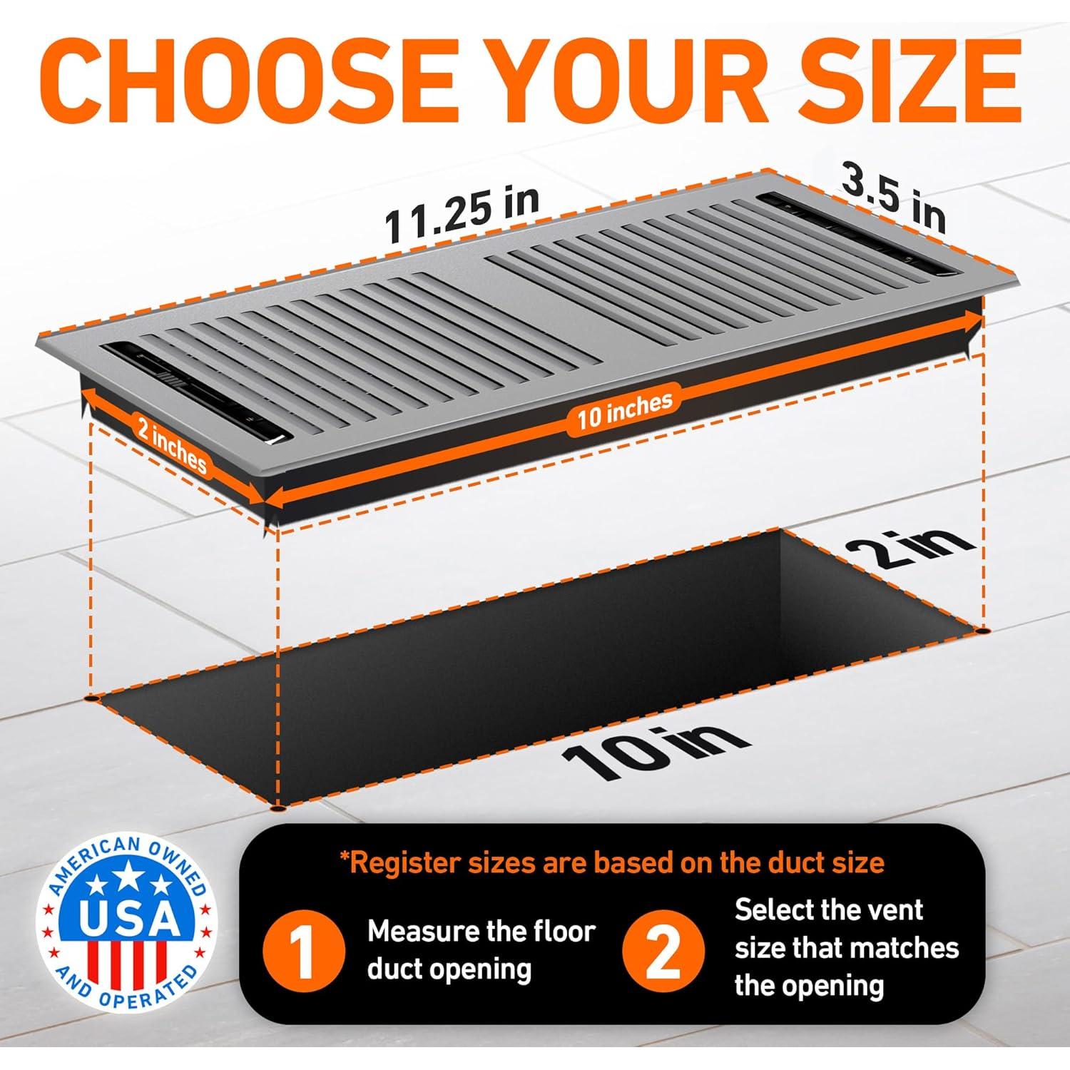 Cubierta de Ventilación de Piso 30x10 cm Home Intuition Gris Claro