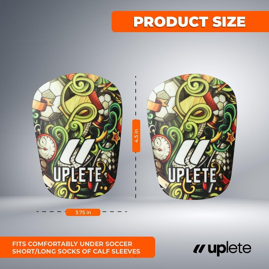 Mini Espinilleras Uplete para Fútbol - Ligeras y Cómodas 11.43x9.53cm