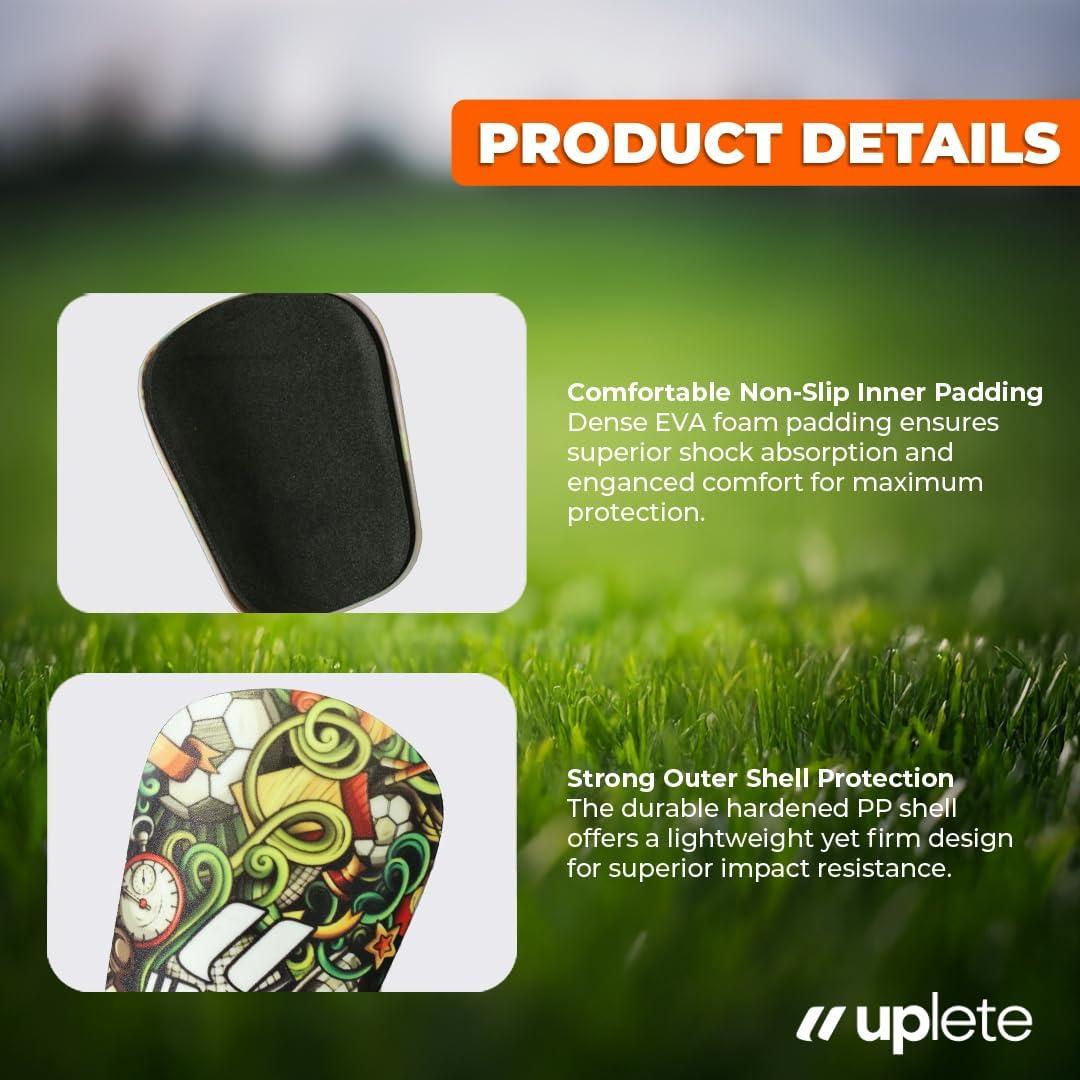 Mini Espinilleras Uplete para Fútbol - Ligeras y Cómodas 11.43x9.53cm
