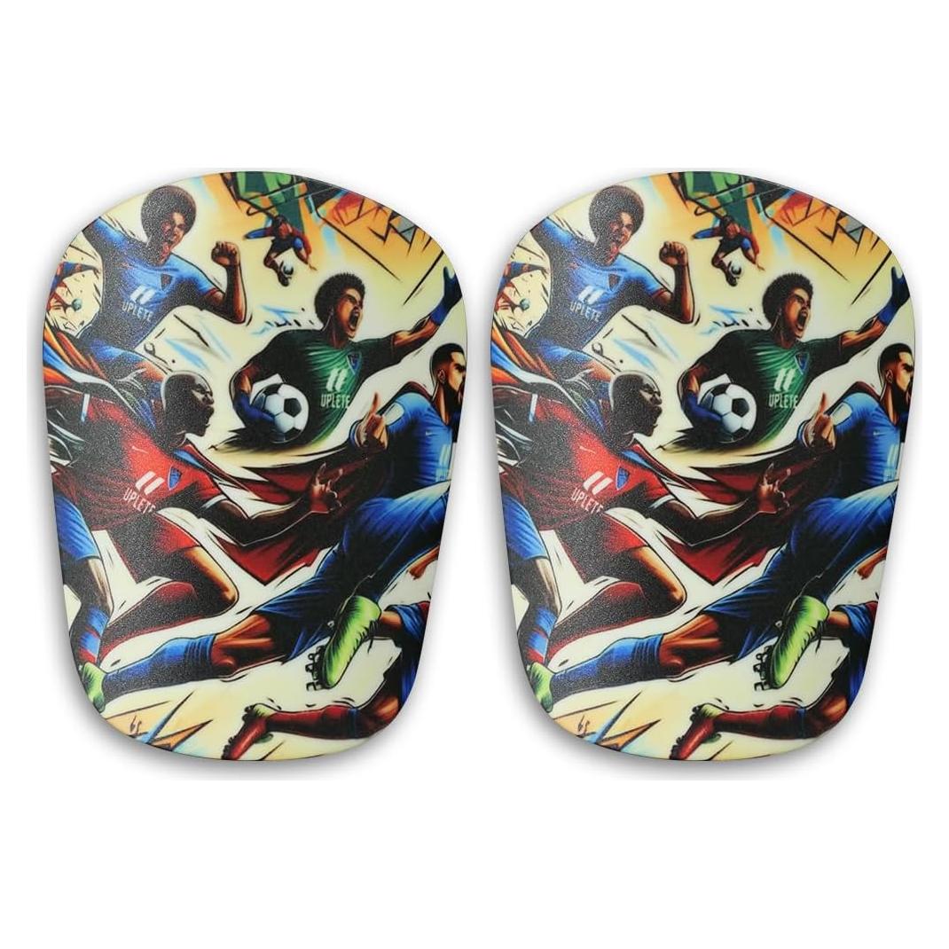 Mini Espinilleras de Fútbol Uplete Héroes - 11.43x9.53 cm