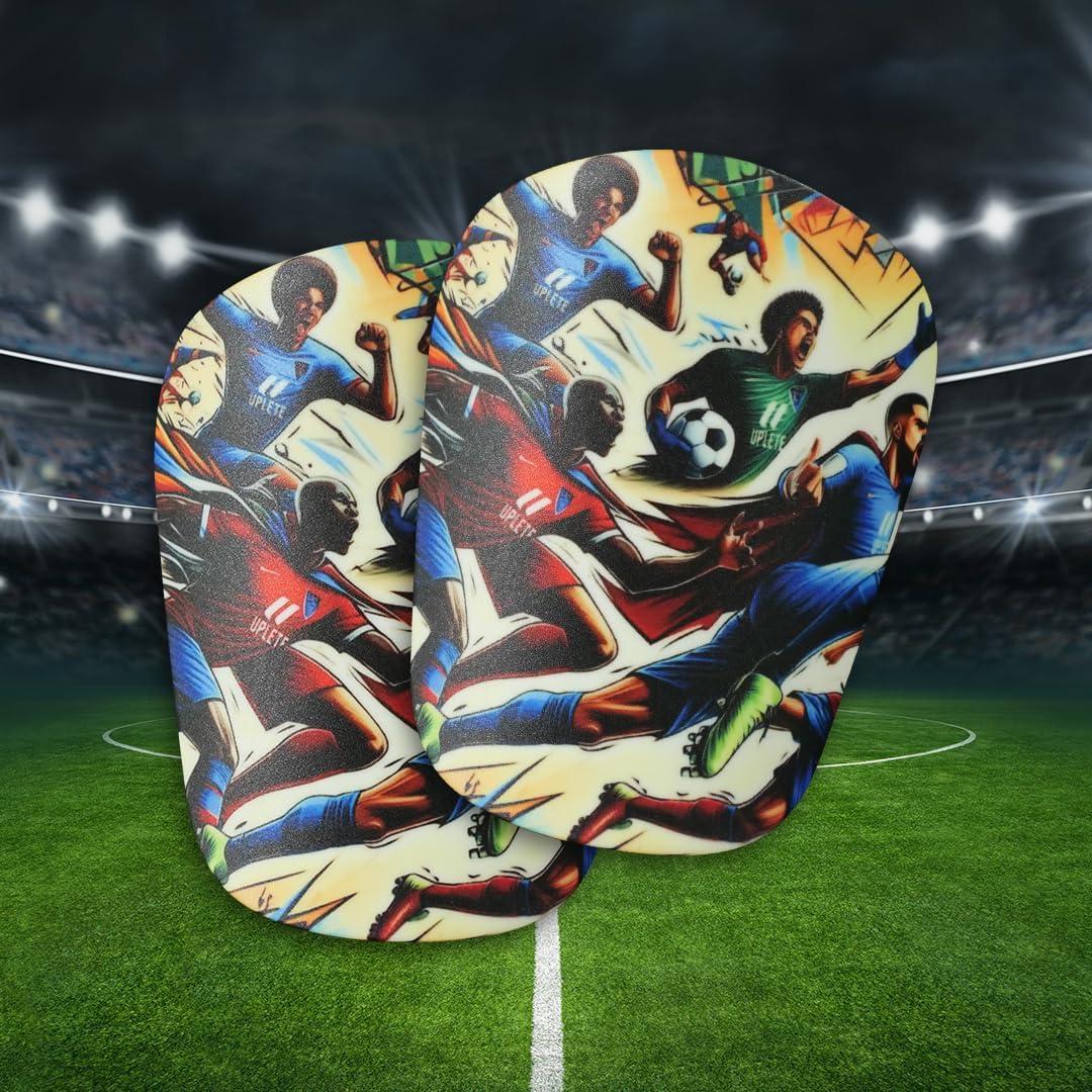 Mini Espinilleras de Fútbol Uplete Héroes - 11.43x9.53 cm