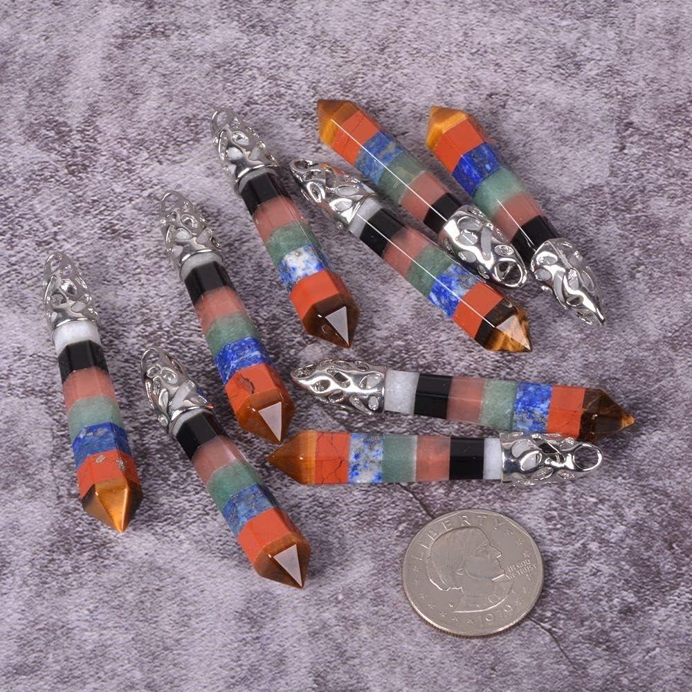 Colgante de Reiki Chakra Hexagonal Justinstones con Cadena 50.8 cm