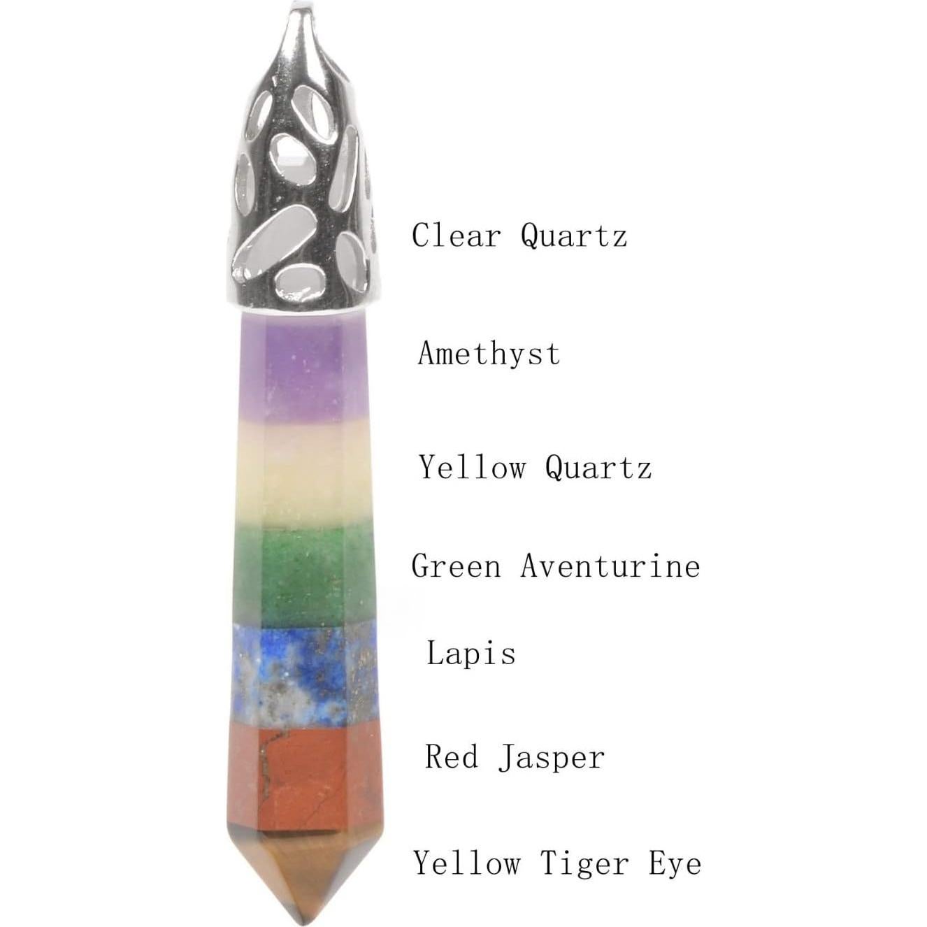 Colgante de Reiki Chakra Hexagonal Justinstones con Cadena 50.8 cm