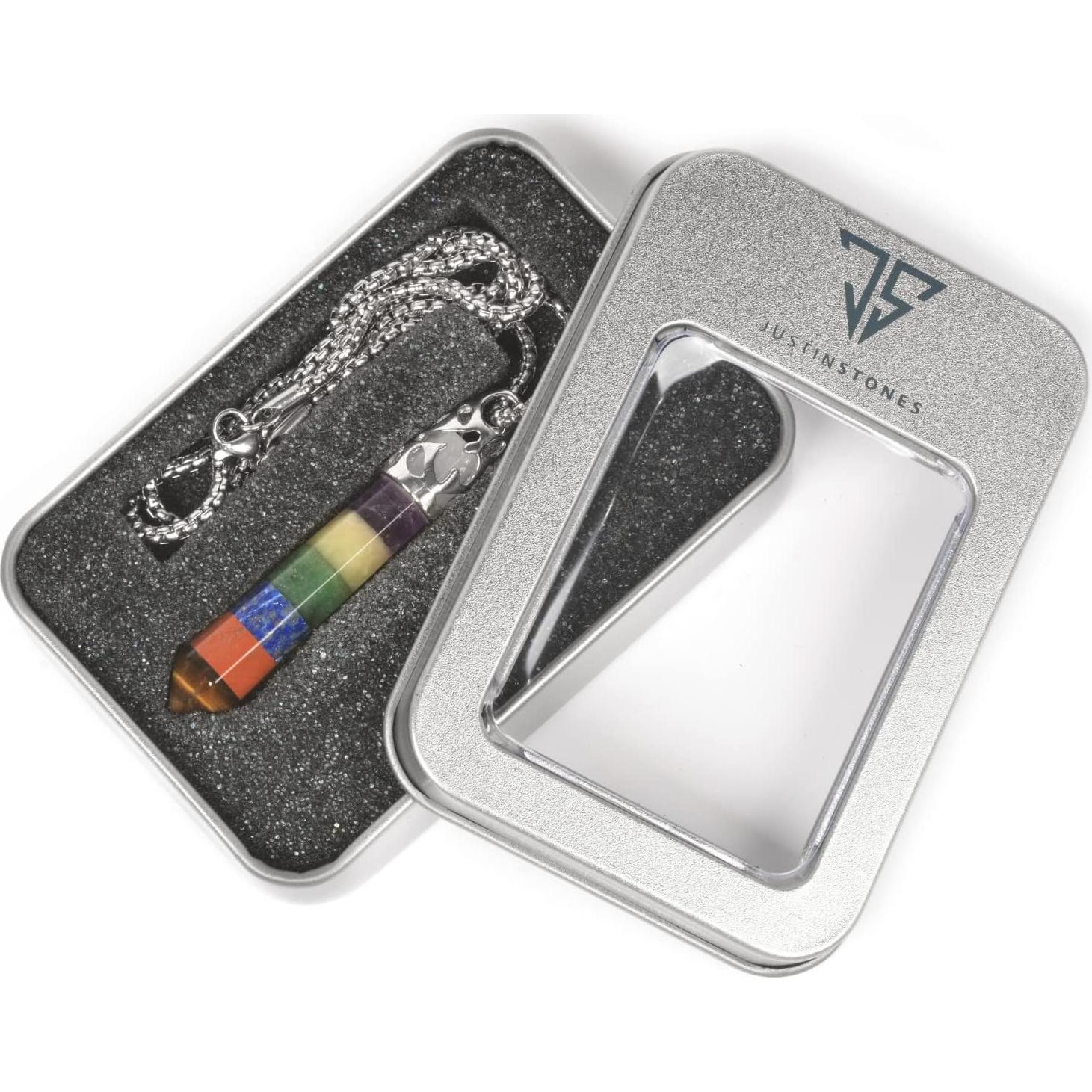 Colgante de Reiki Chakra Hexagonal Justinstones con Cadena 50.8 cm