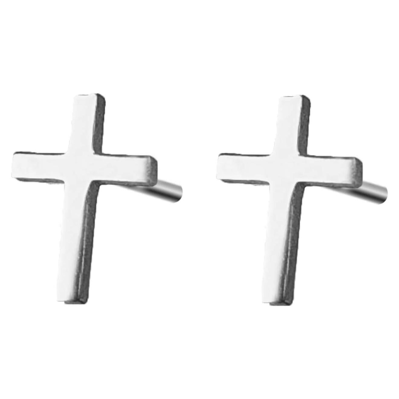 Pendientes de Stud de Acero Inoxidable para Mujeres Cruz Latina