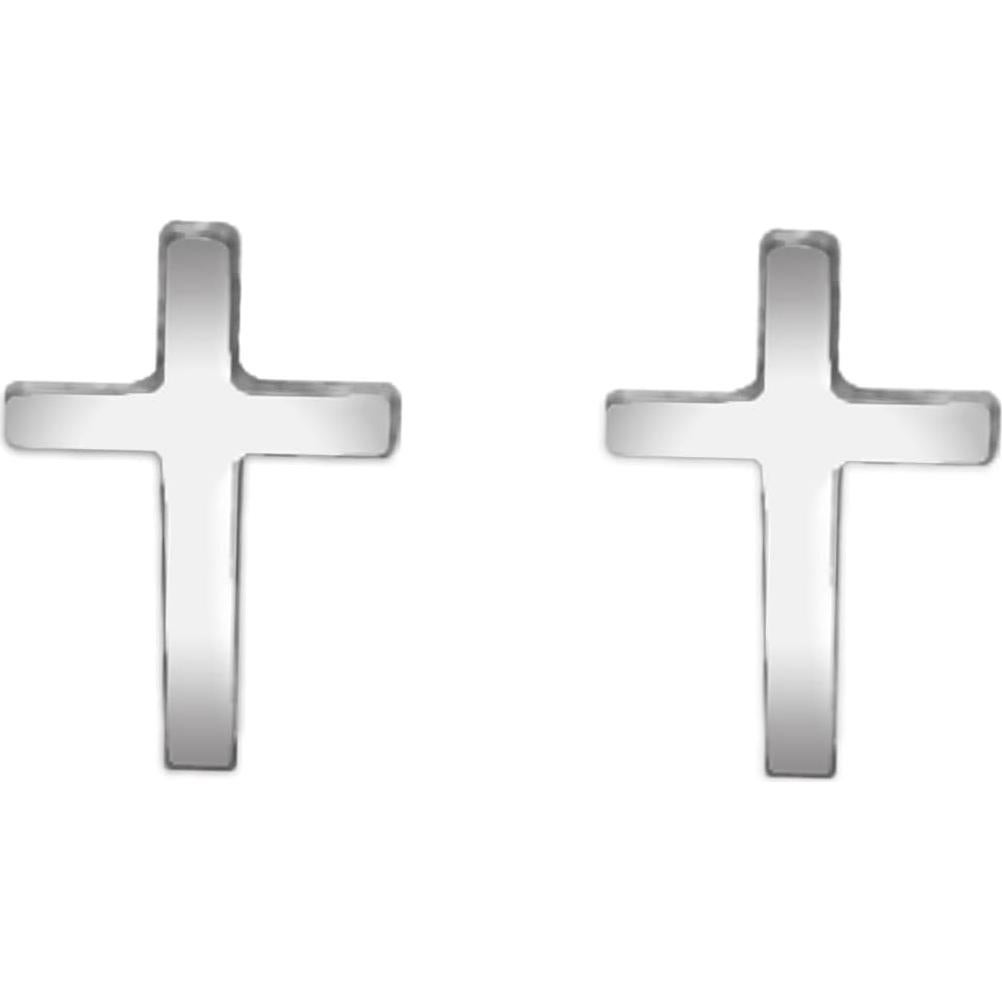 Pendientes de Stud de Acero Inoxidable para Mujeres Cruz Latina