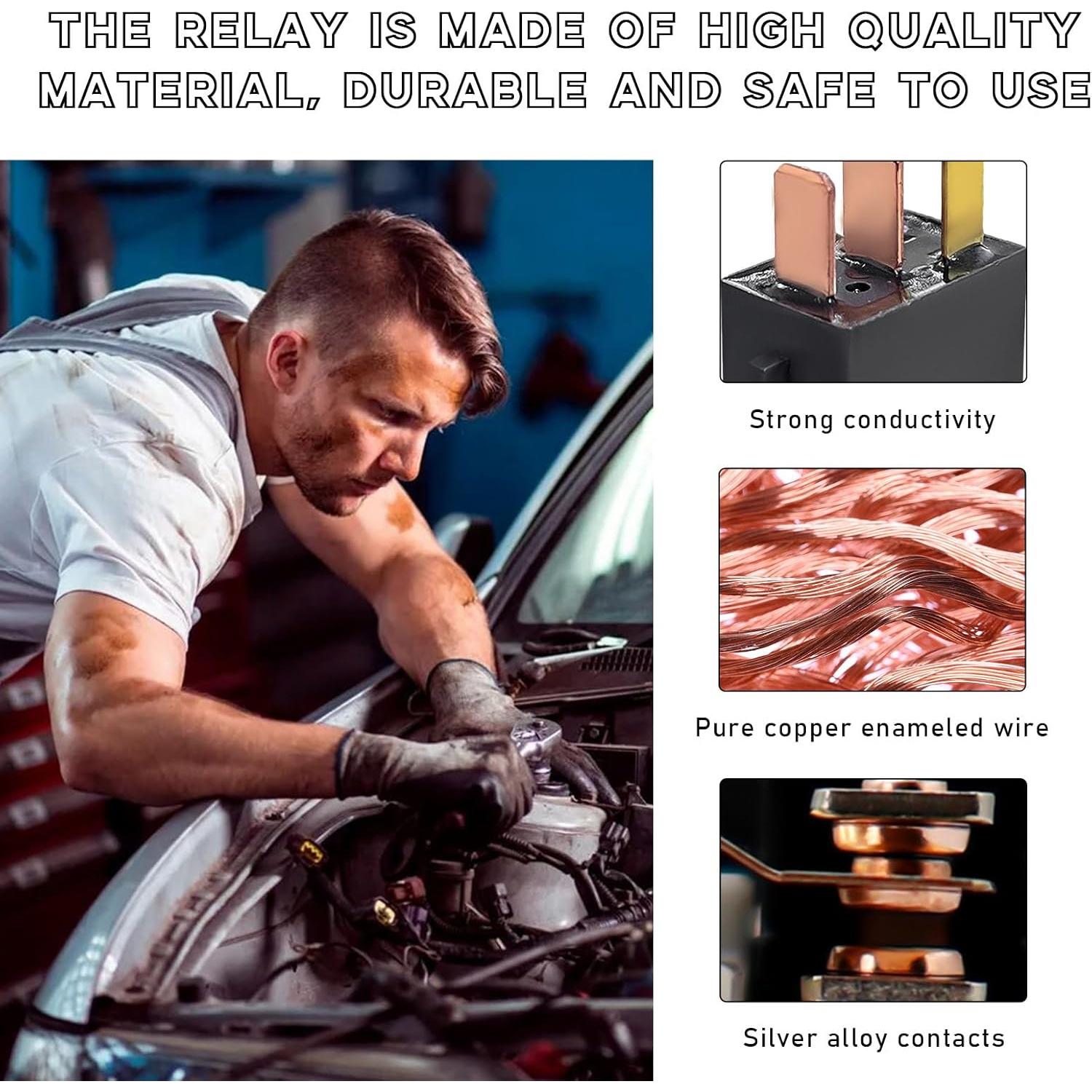 Relé de AC de Coche Ohleats 2 PCS 12V 25A 4 Pines