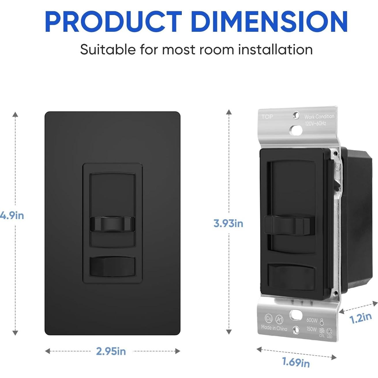 Interruptor Regulable Junlit para Luces LED y Halógenas 300W
