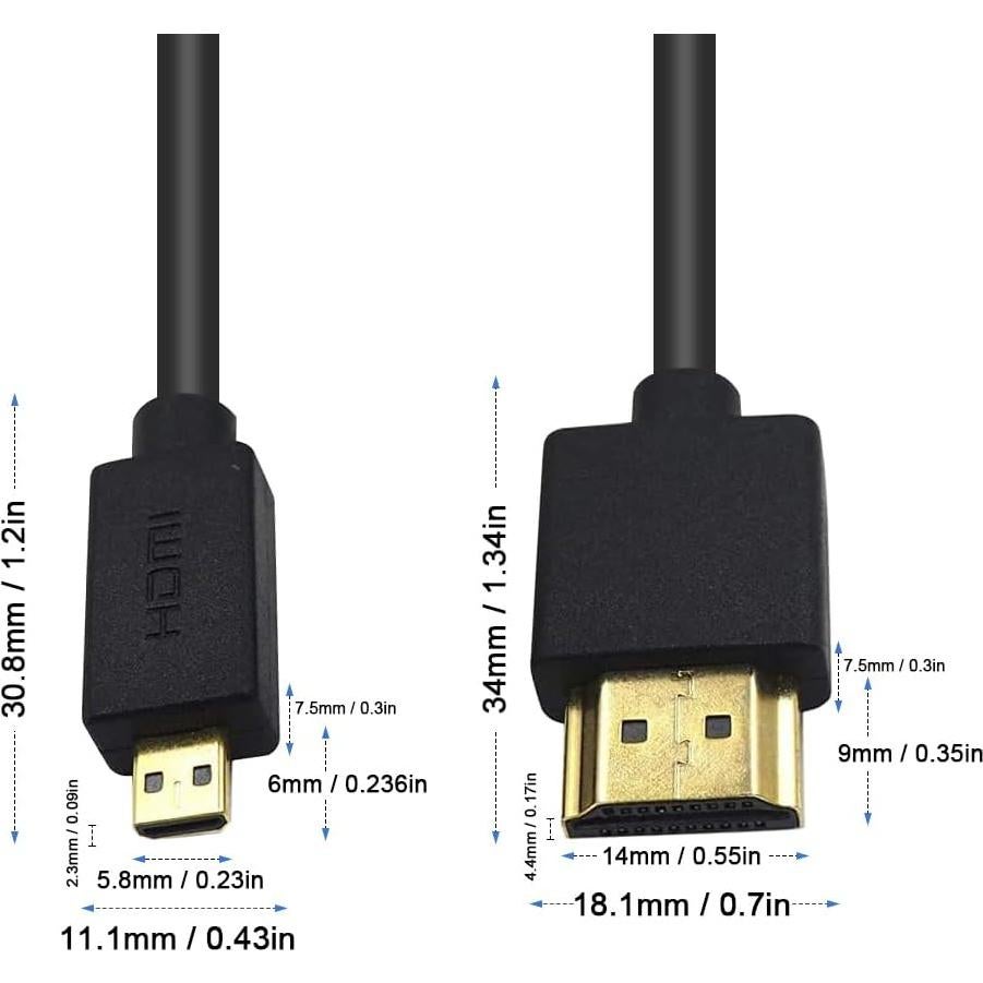 Cable Micro HDMI a HDMI Duttek 1M 4K 60Hz para GoPro y Sony