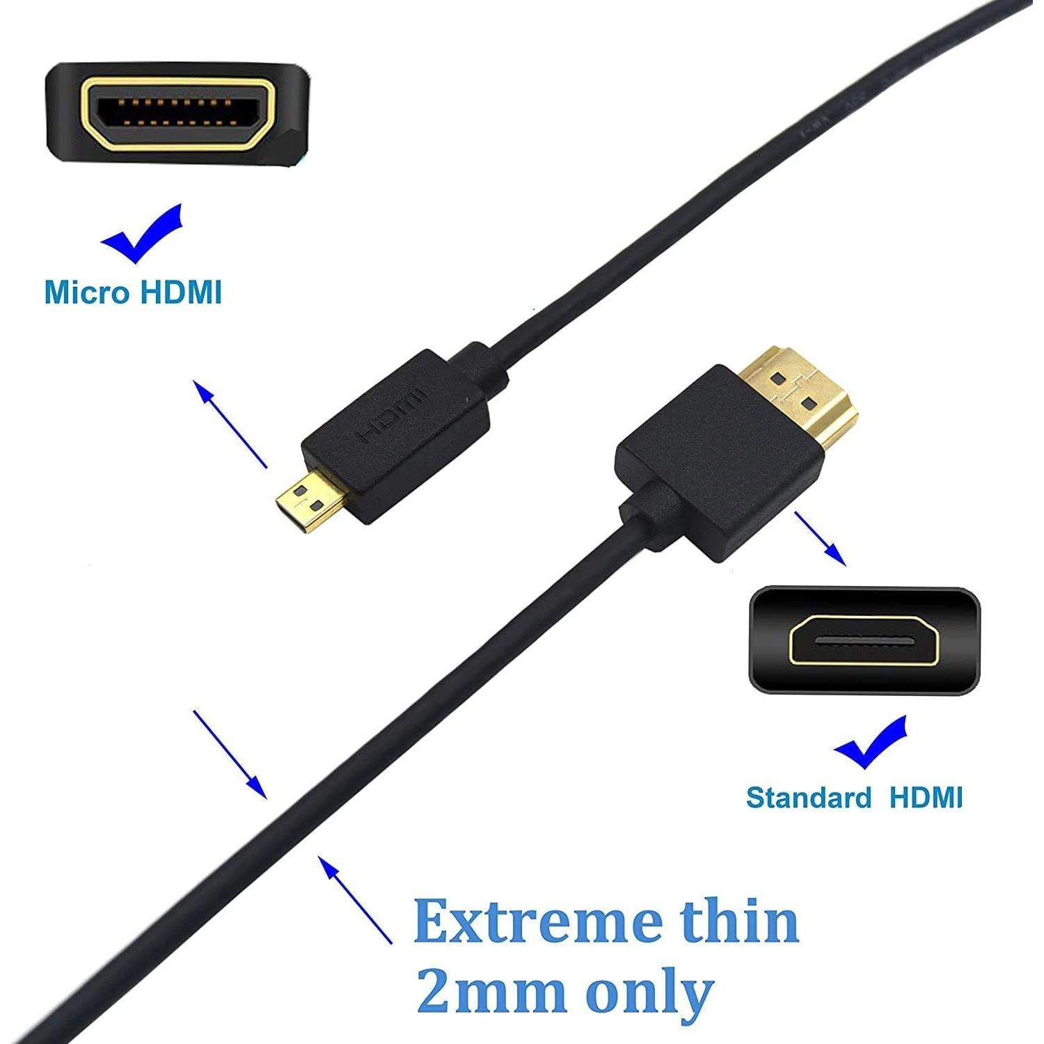 Cable Micro HDMI a HDMI Duttek 1M 4K 60Hz para GoPro y Sony