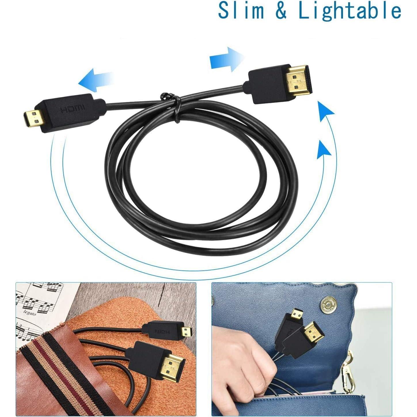 Cable Micro HDMI a HDMI Duttek 1M 4K 60Hz para GoPro y Sony