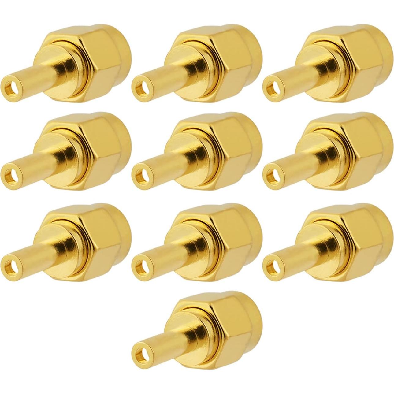 10 Conectores SMA Macho Soldadura 50 Ohm para RG178 1.37mm
