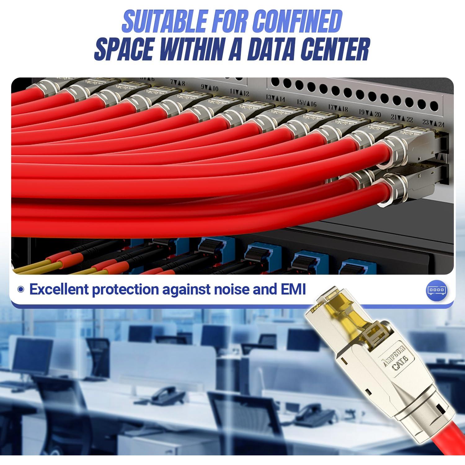 Conector RJ45 AMPCOM STP CAT6 sin herramientas - Paquete de 6