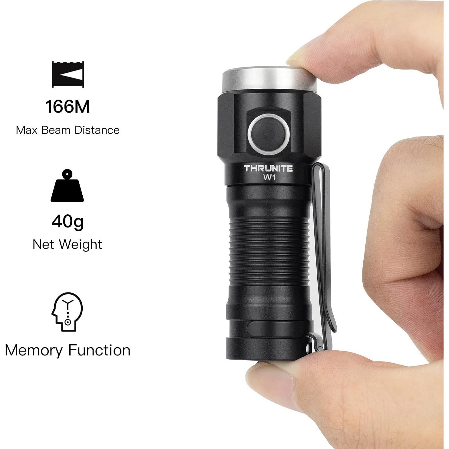 Linterna EDC ThruNite W1 693 Lúmenes Recargable Negra