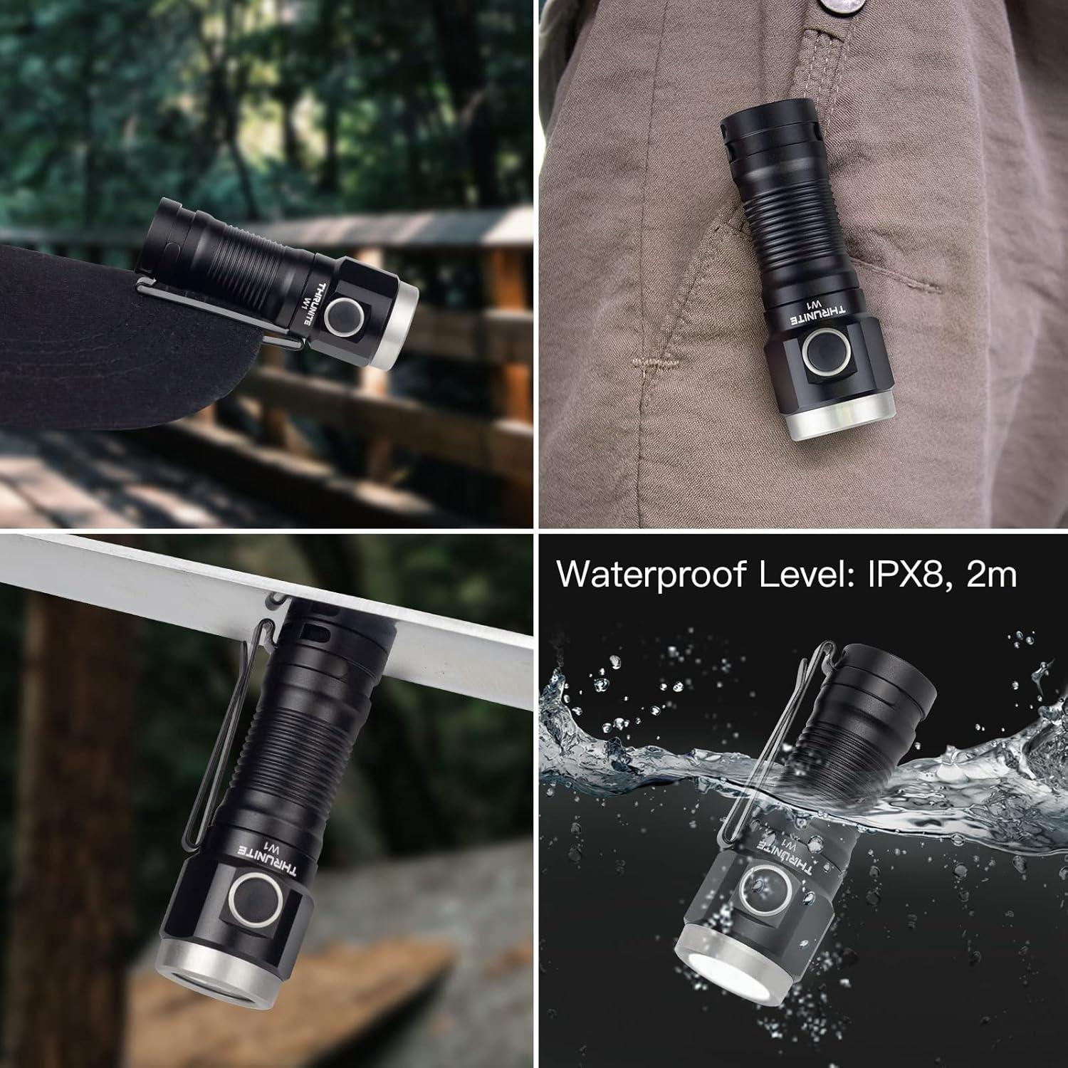 Linterna EDC ThruNite W1 693 Lúmenes Recargable Negra