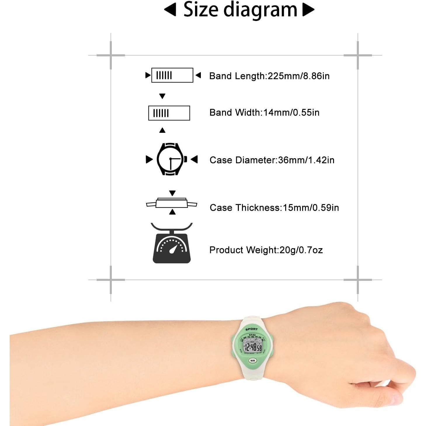 Reloj Digital Infantil Viecaeio Impermeable para Deportes 3-8 Años