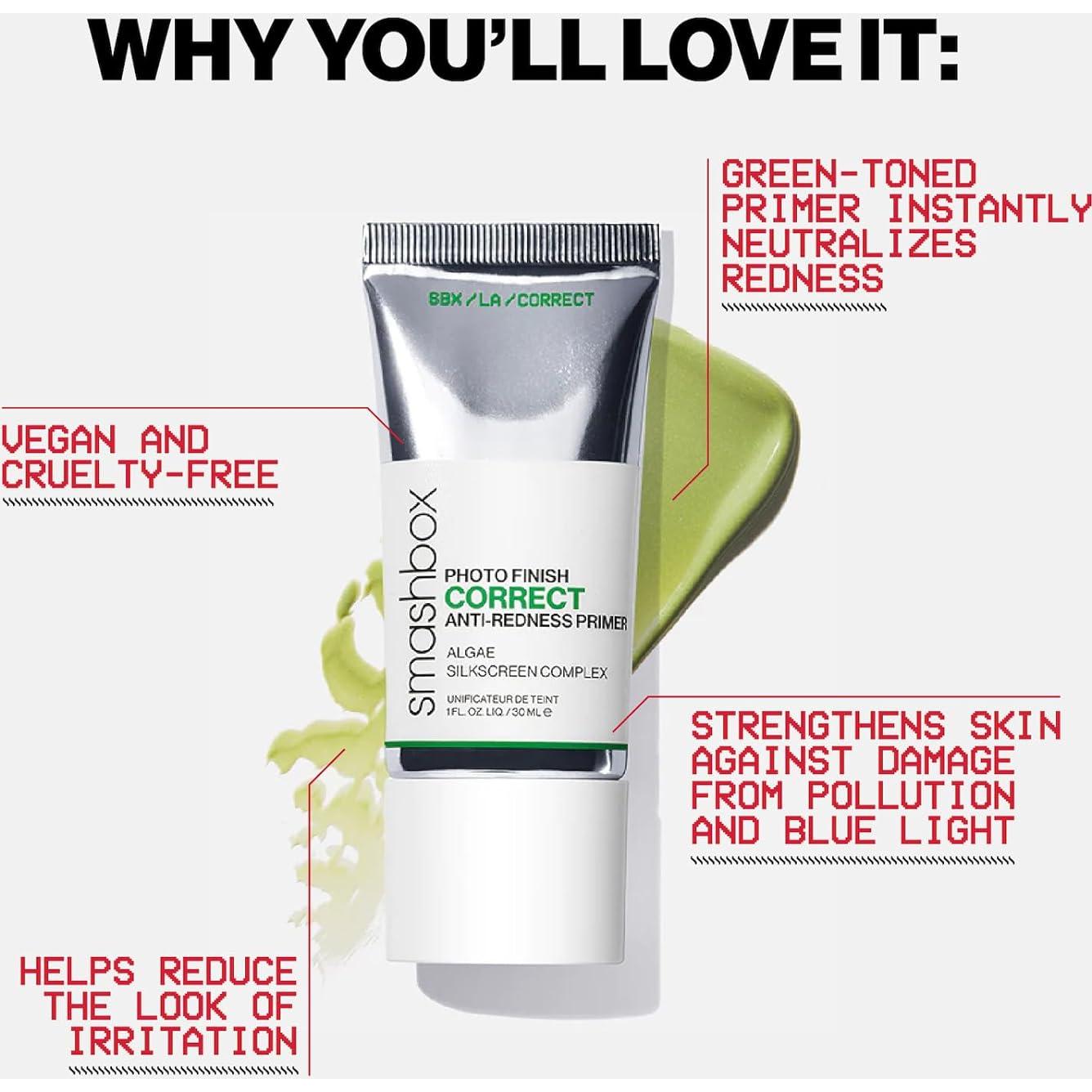 Primer Anti-Rojo Smashbox 30 ml - Hidratante y Matificante