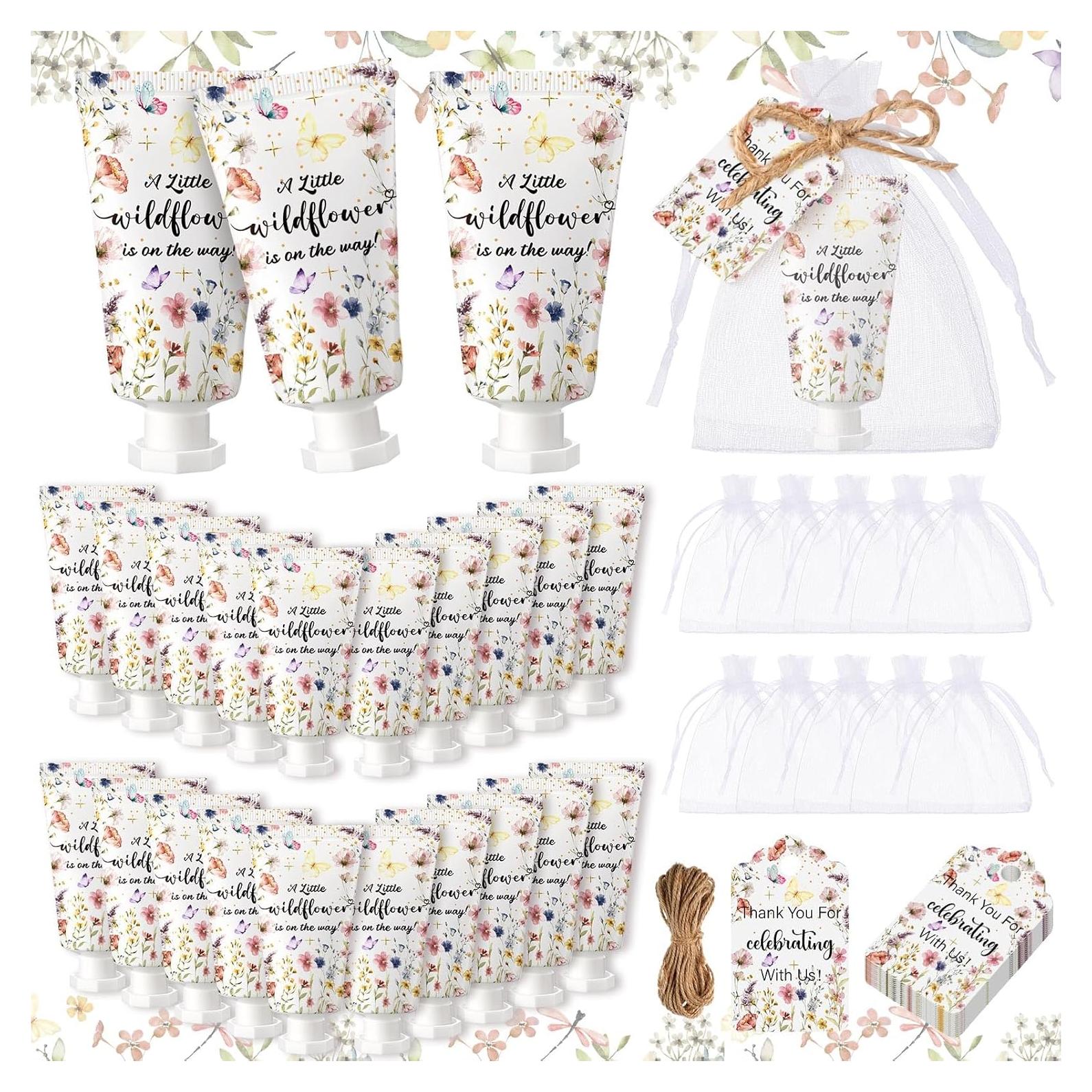 48 Sets de Crema de Manos Dansib para Baby Shower Floral