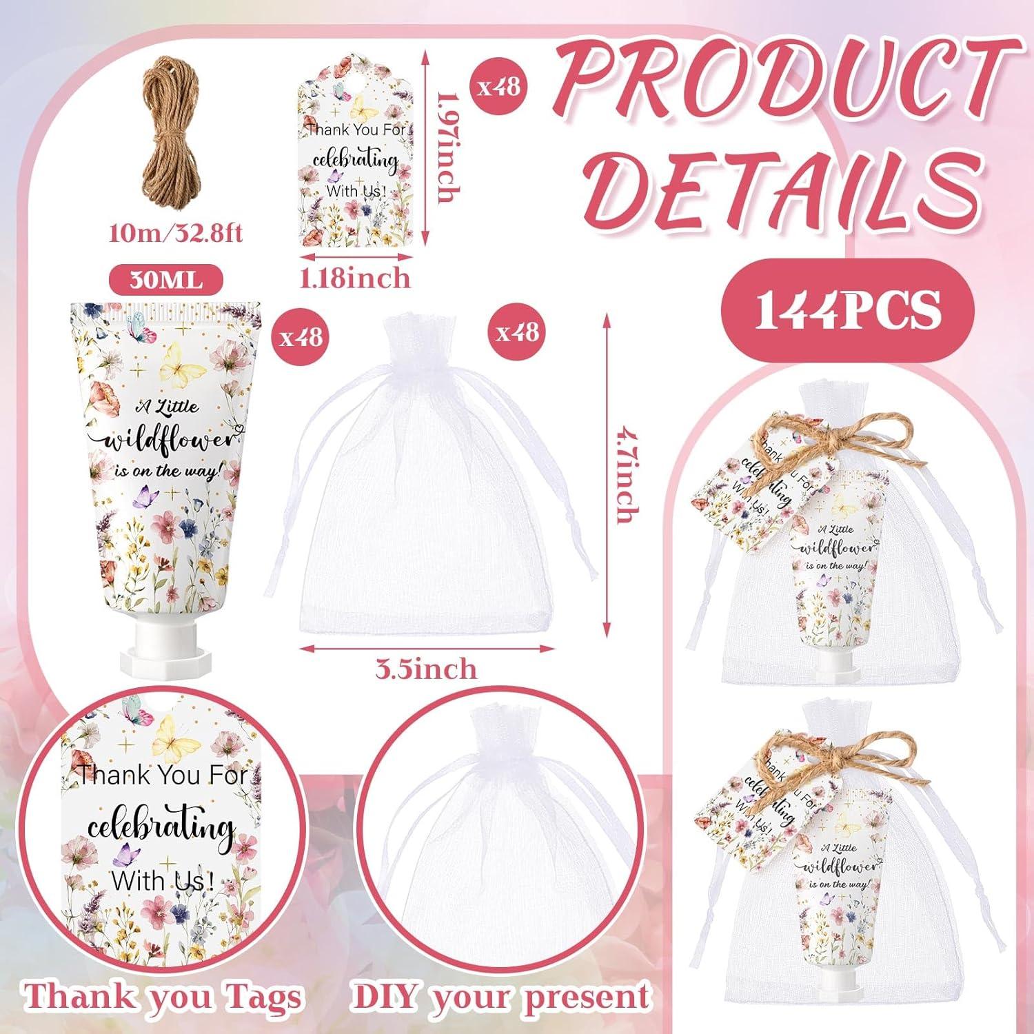 48 Sets de Crema de Manos Dansib para Baby Shower Floral