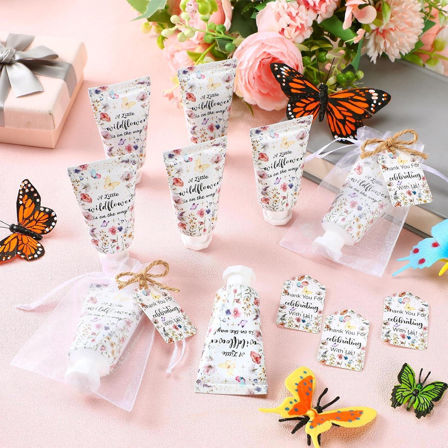 48 Sets de Crema de Manos Dansib para Baby Shower Floral