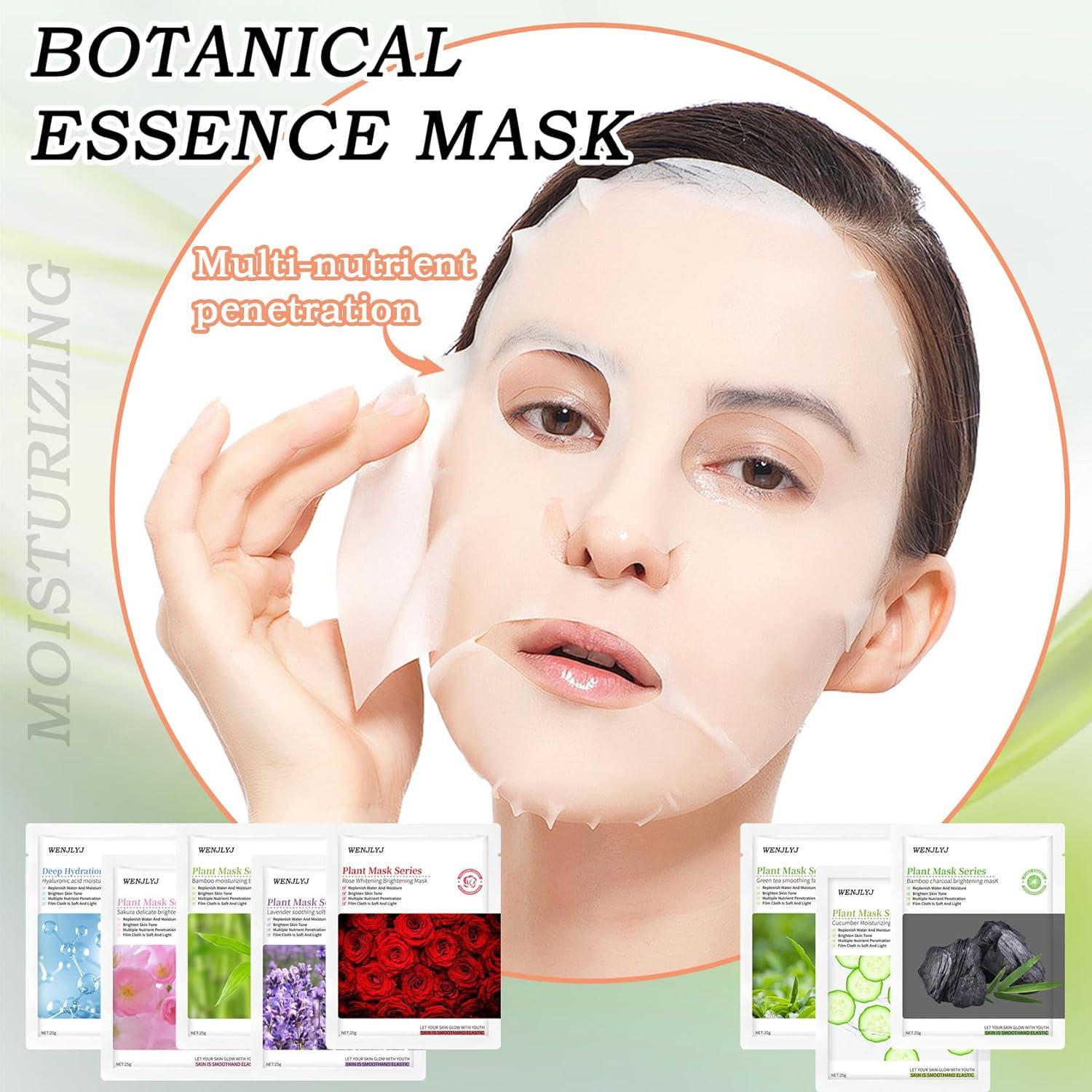 Conjunto de 22 Mascarillas Faciales Hidratantes WENJLYJ