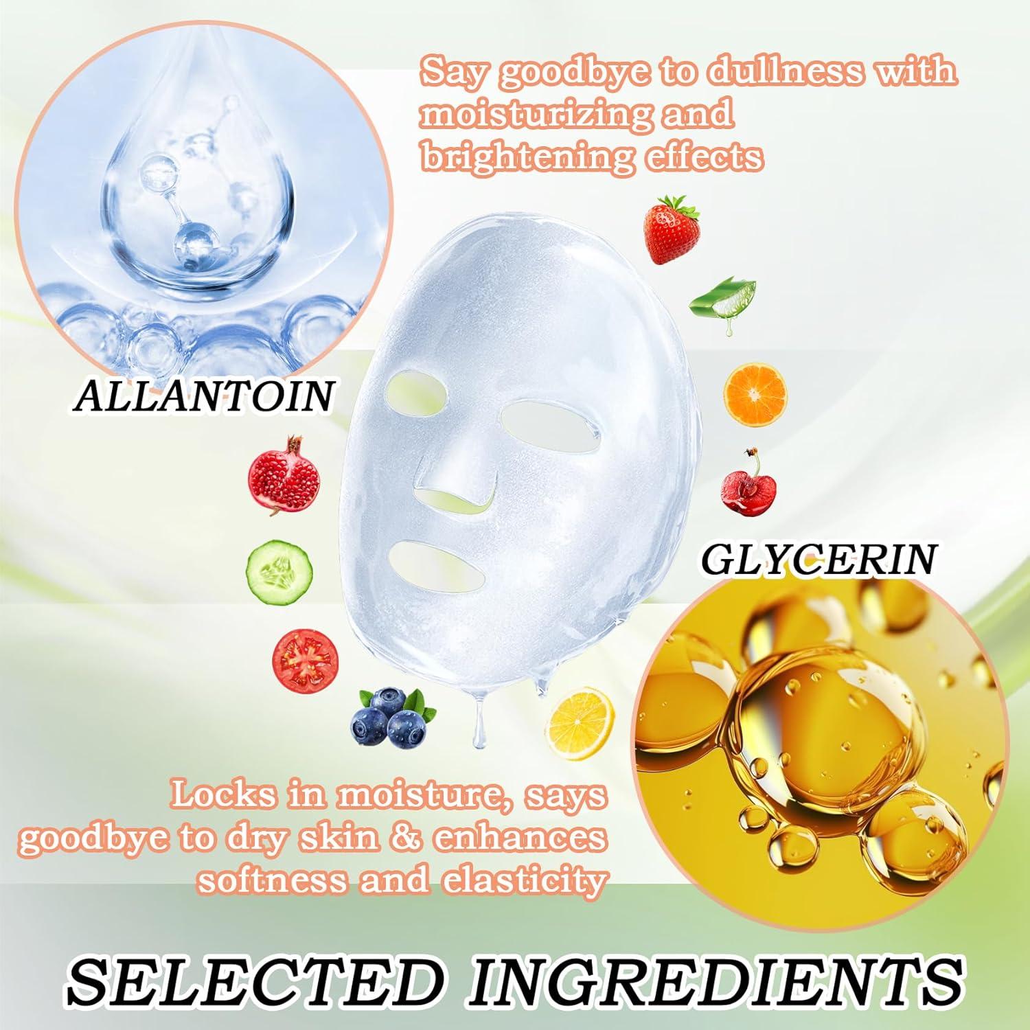 Conjunto de 22 Mascarillas Faciales Hidratantes WENJLYJ