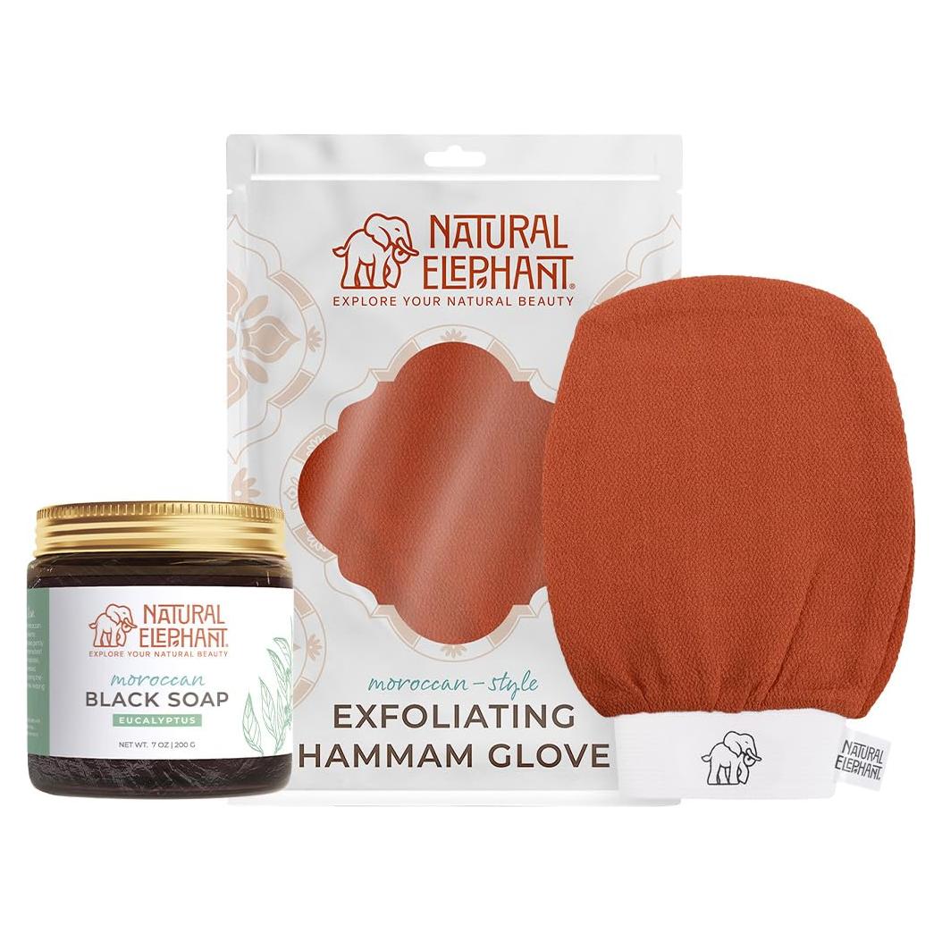 Jabón Negro Marroquí Natural Elephant 200g + Guante Exfoliante