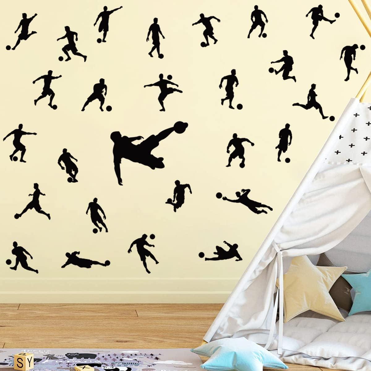 Calcomanías de Pared de Fútbol MEFOSS - Siluetas Deportivas 4 Piezas